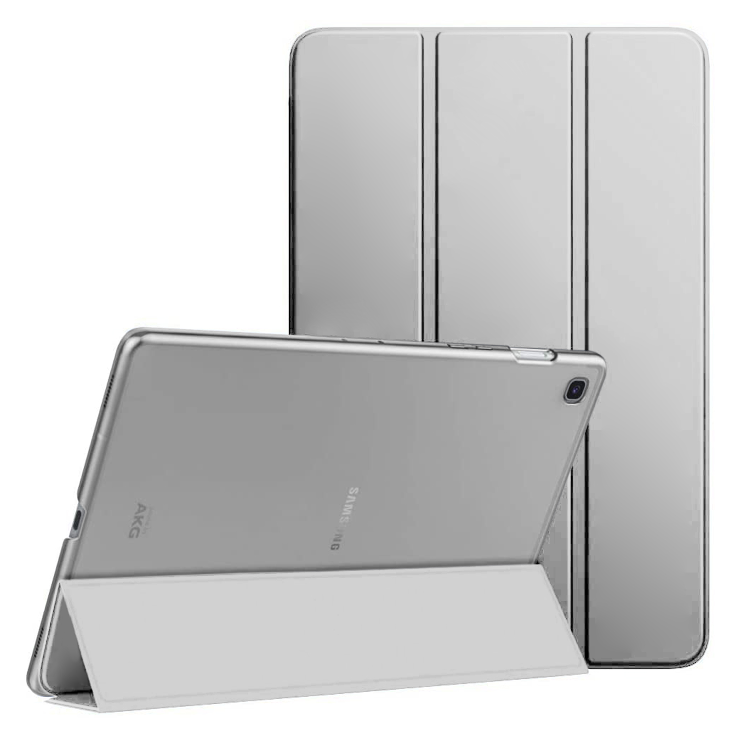 Microsonic Samsung Galaxy Tab S6 Lite 10 4 P610 Kılıf Slim Translucent Back Smart Cover Gümüş