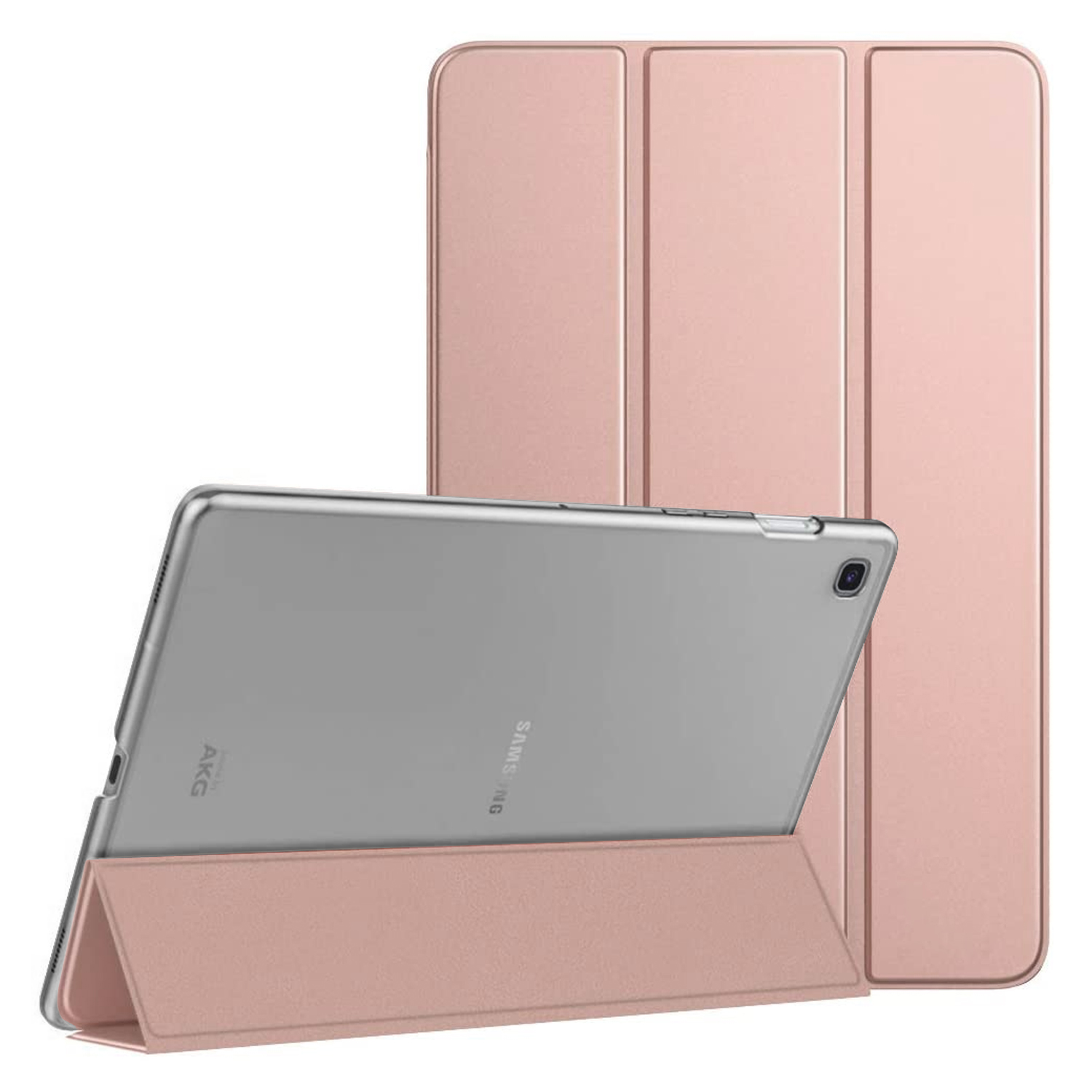 Microsonic Samsung Galaxy Tab S6 Lite 10 4 P610 Kılıf Slim Translucent Back Smart Cover Rose Gold