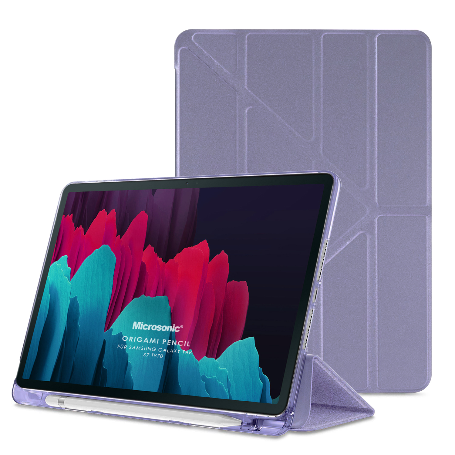 Microsonic Samsung Galaxy Tab S9 FE Kılıf Origami Pencil Lila