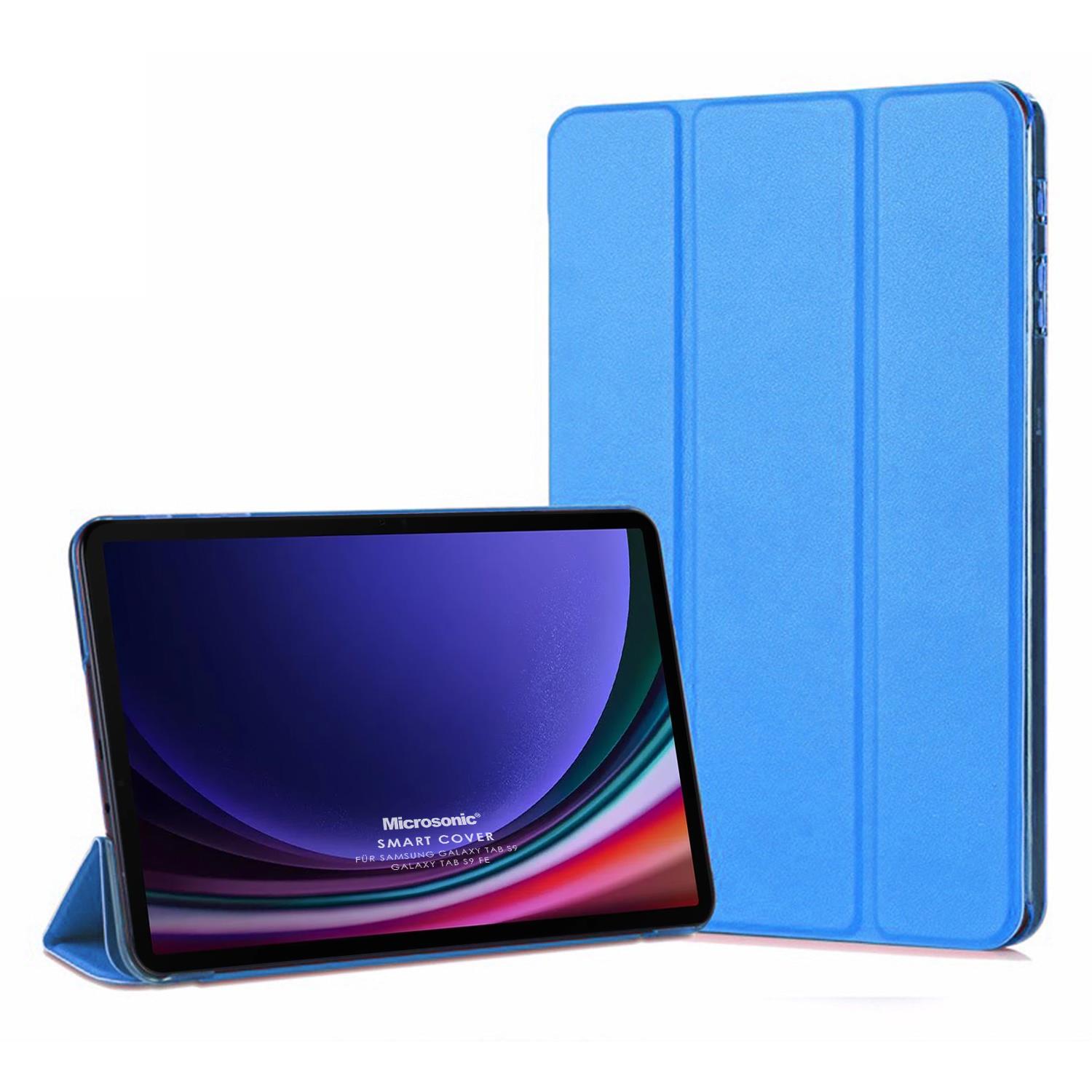 Microsonic Samsung Galaxy Tab S9 FE Kılıf Slim Translucent Back Smart Cover Mavi