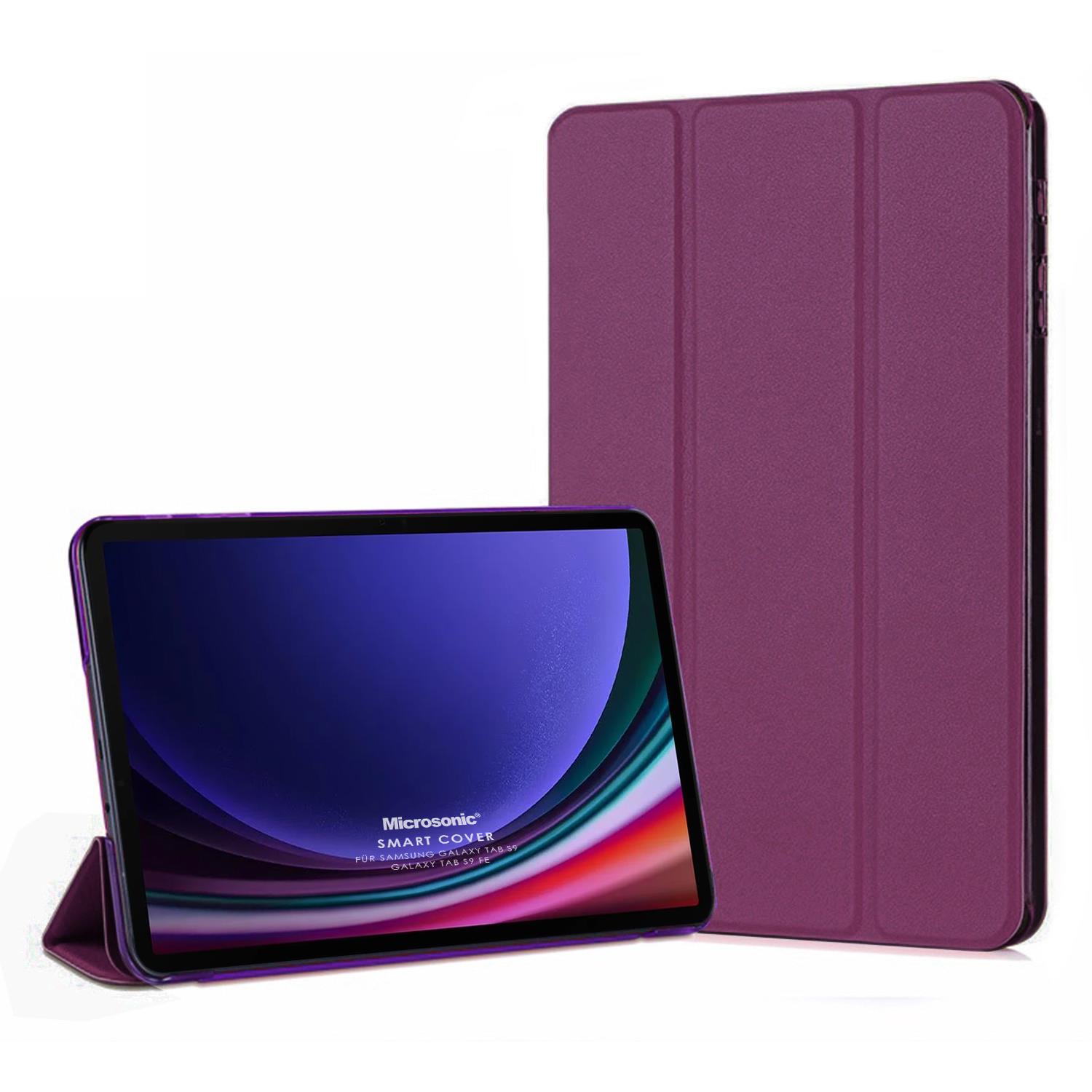 Microsonic Samsung Galaxy Tab S9 FE Kılıf Slim Translucent Back Smart Cover Mor