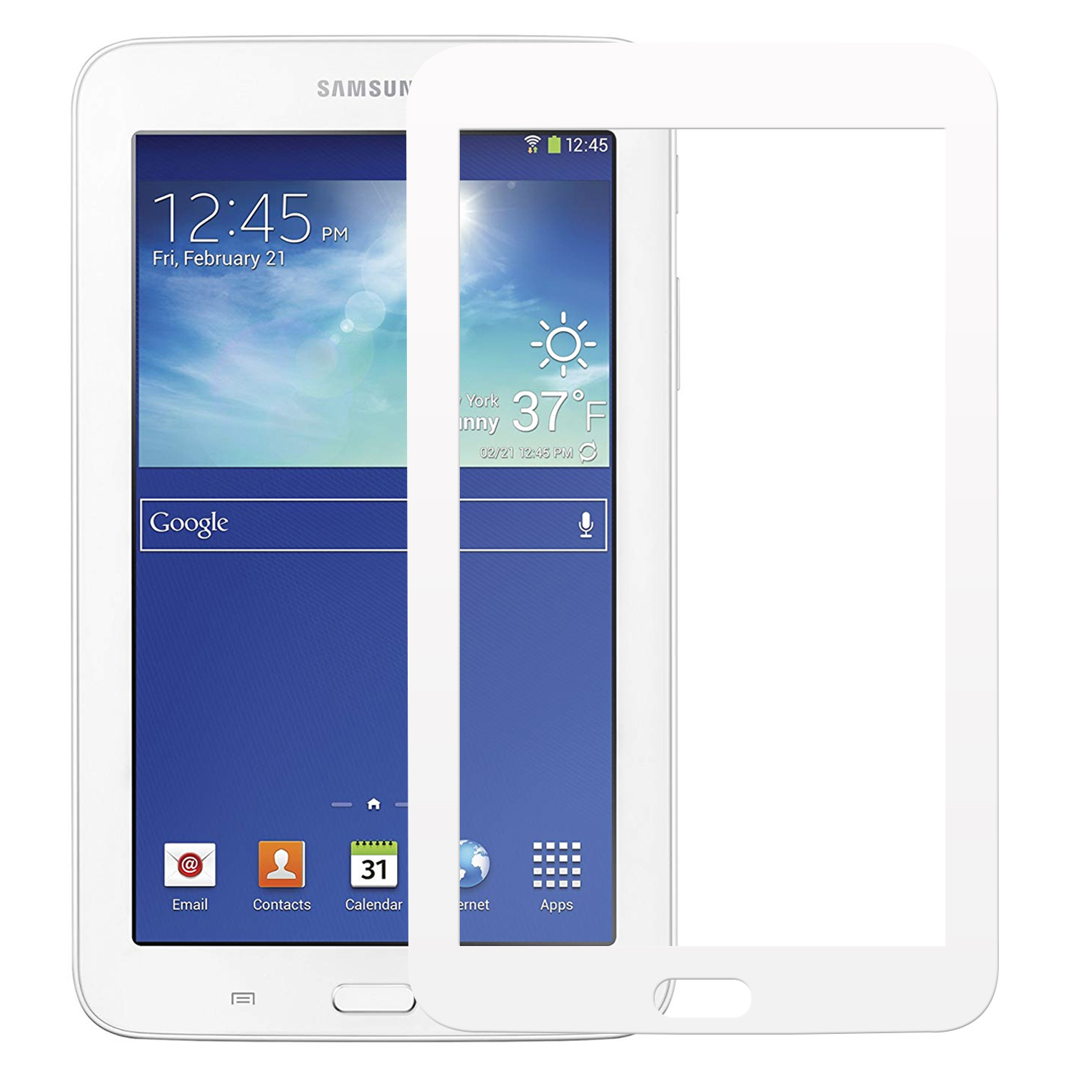 Microsonic Samsung Galaxy Tab 3 Lite 7 0 T110 Tam Kaplayan Temperli Cam Ekran Koruyucu Beyaz