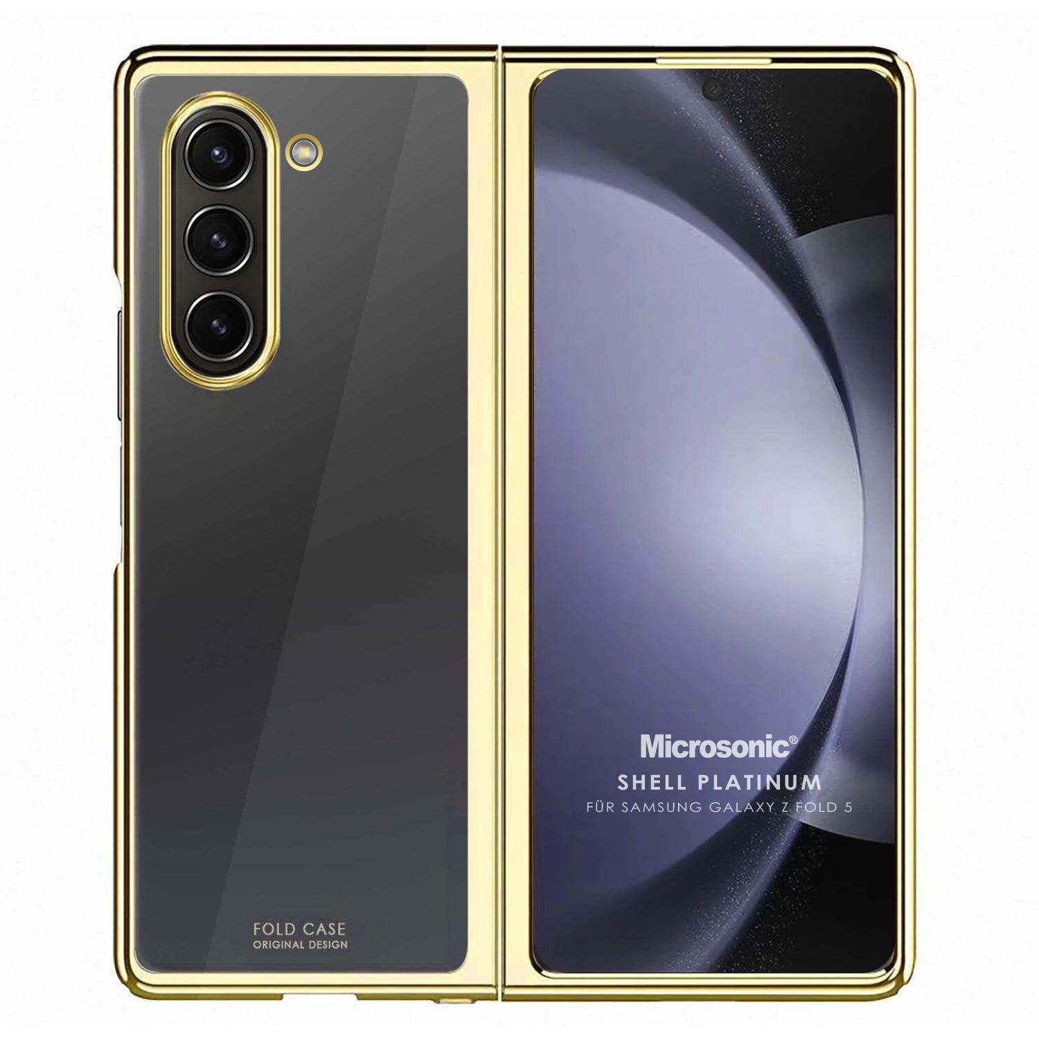 Microsonic Samsung Galaxy Z Fold 5 Kılıf Shell Platinum Gold