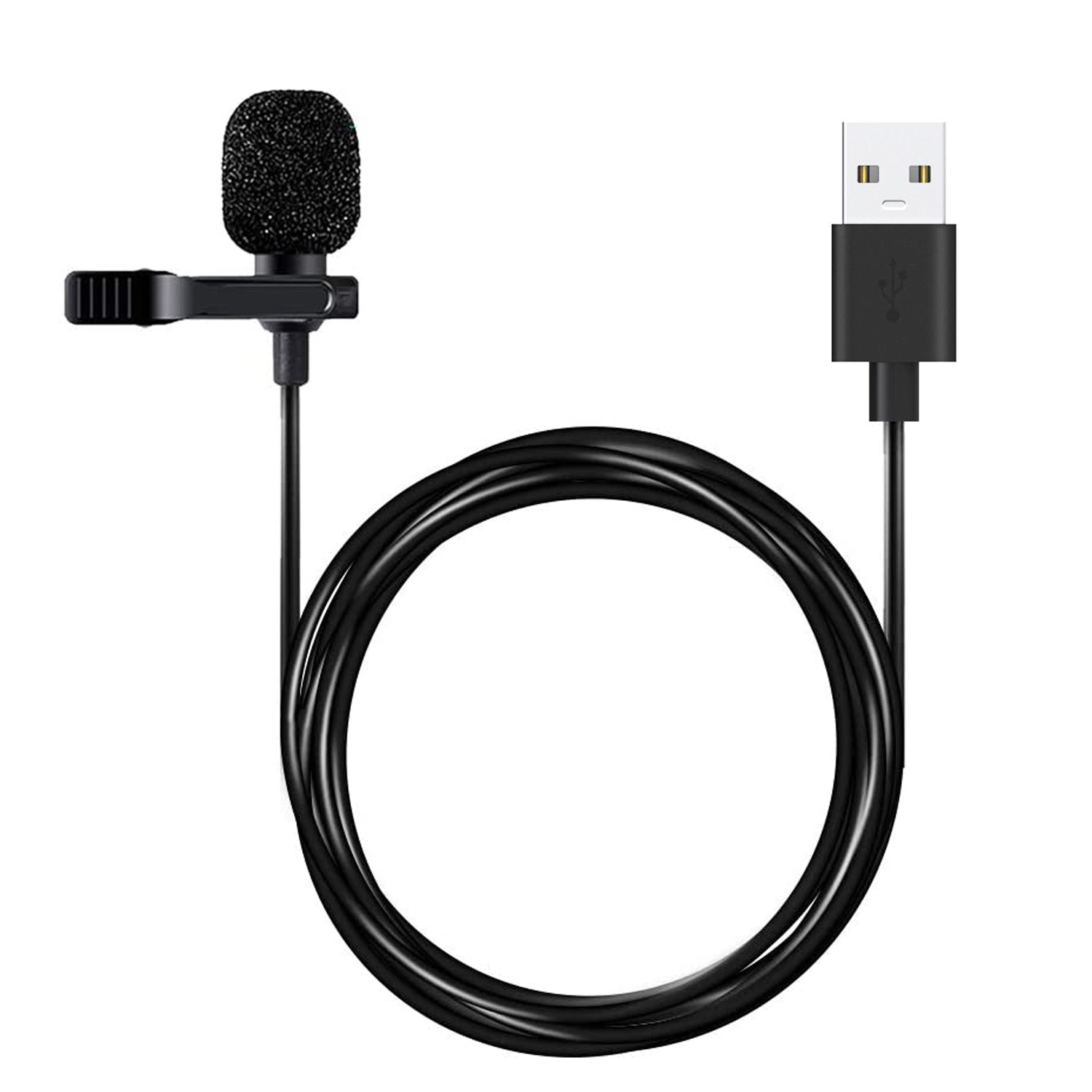 Microsonic USB Microphone USB Girişli Yaka Mikrofonu 1 5 Metre Siyah