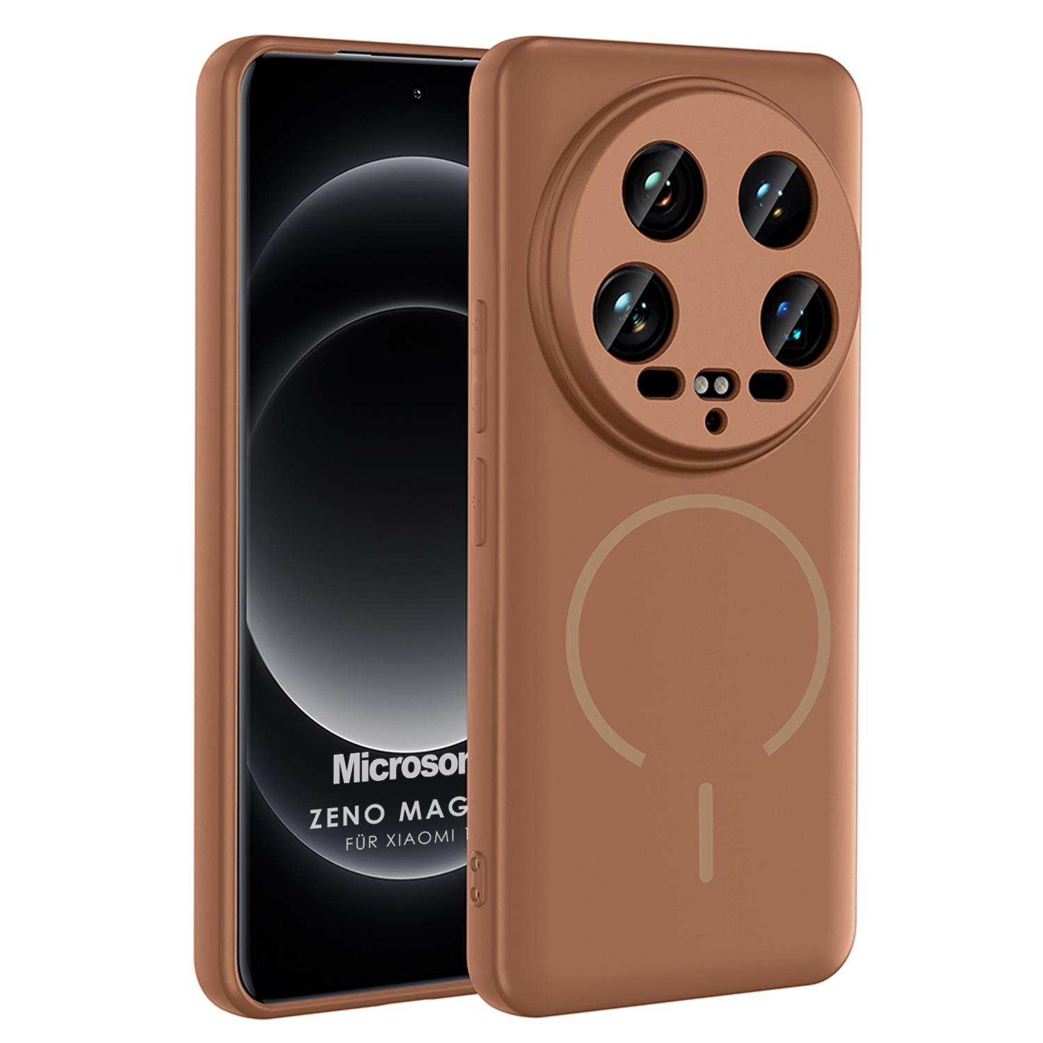 Microsonic Xiaomi 14 Ultra Kılıf Zeno MagSafe Kahverengi