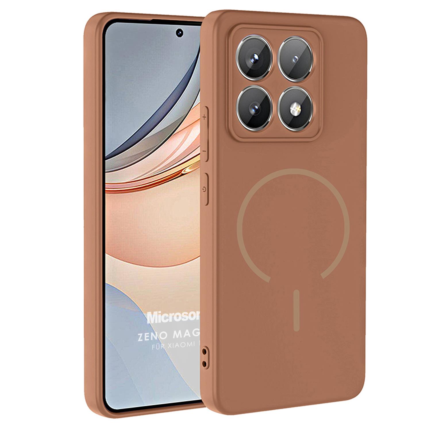 Microsonic Xiaomi 14T Pro Kılıf Zeno MagSafe Kahverengi