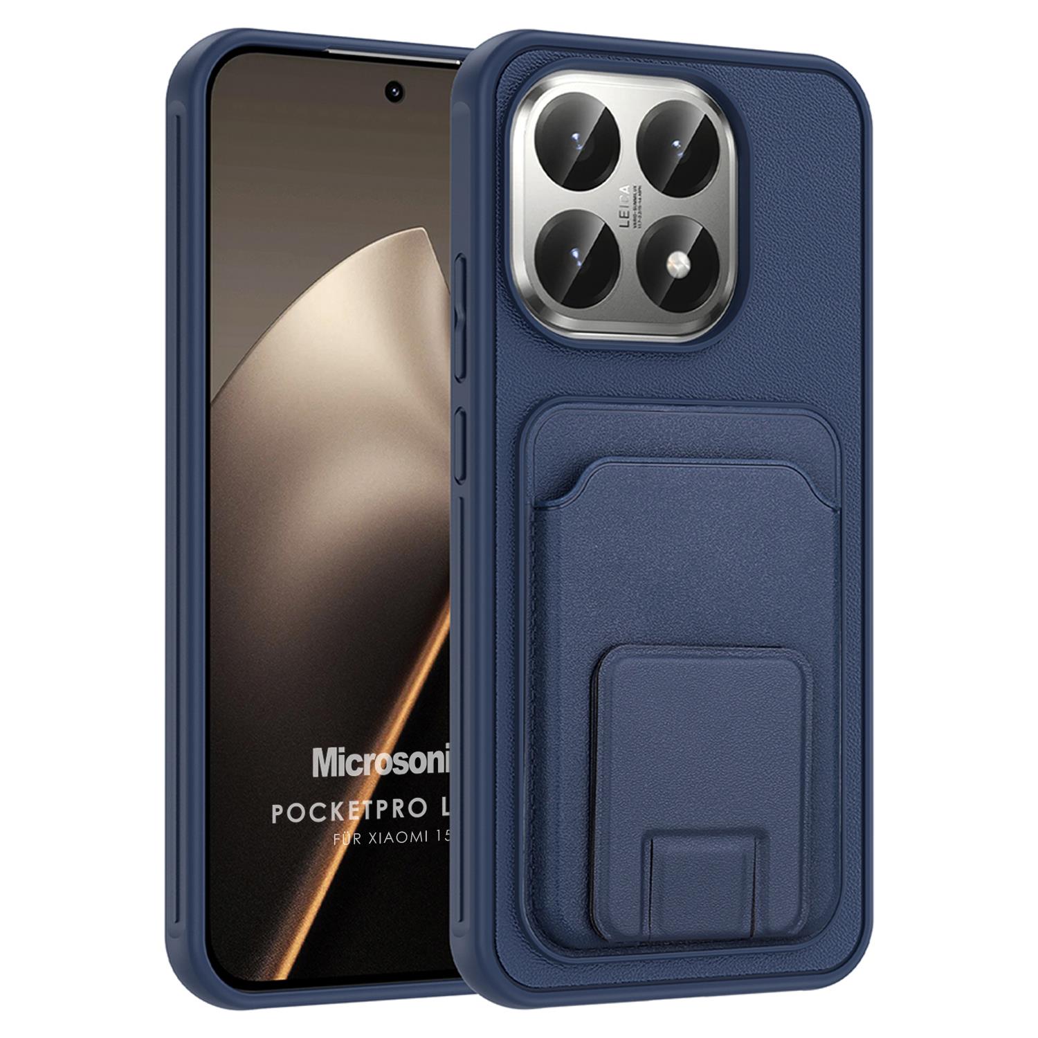 Microsonic Xiaomi 15T Kılıf PocketPro Litchi Lacivert
