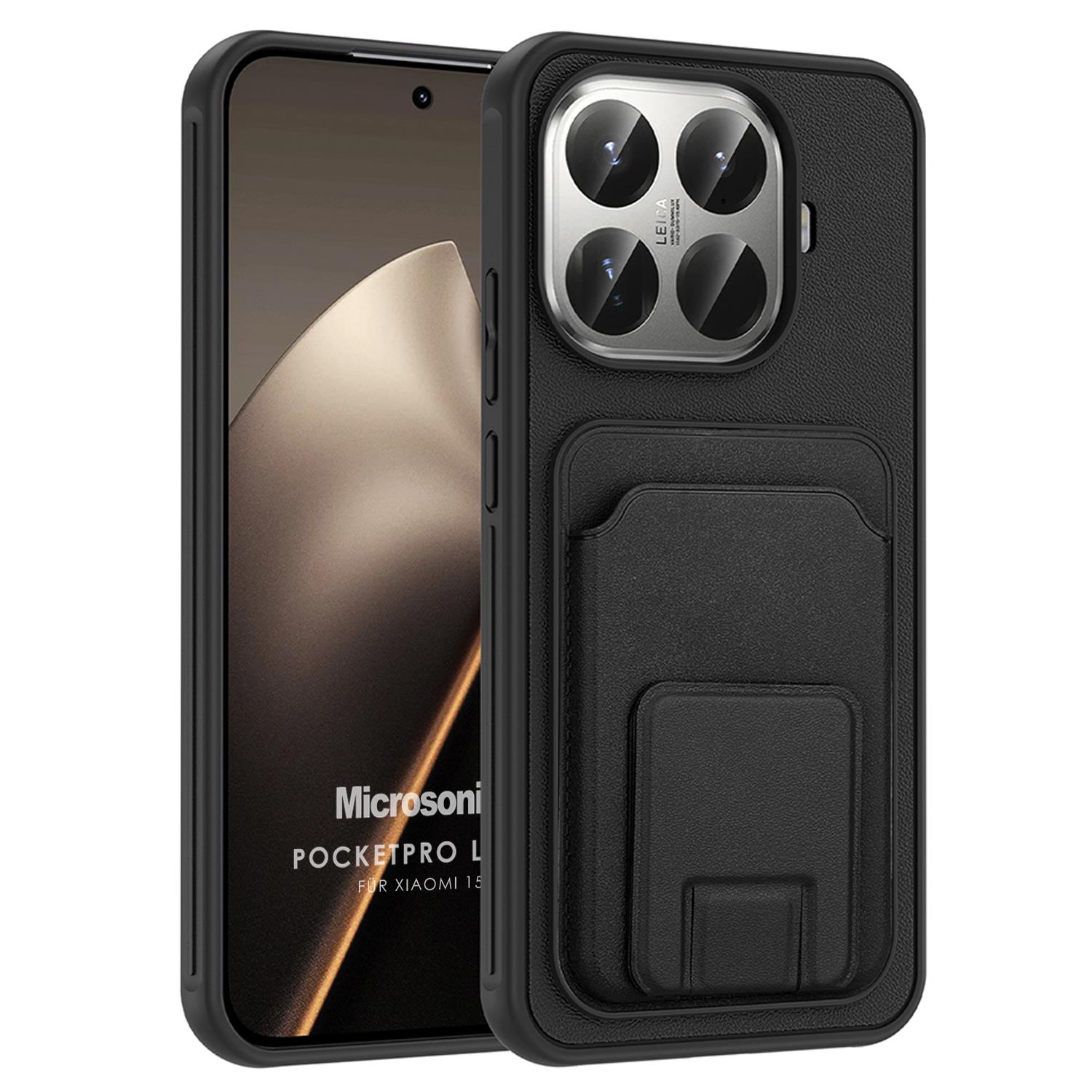 Microsonic Xiaomi 15T Pro Kılıf PocketPro Litchi Siyah