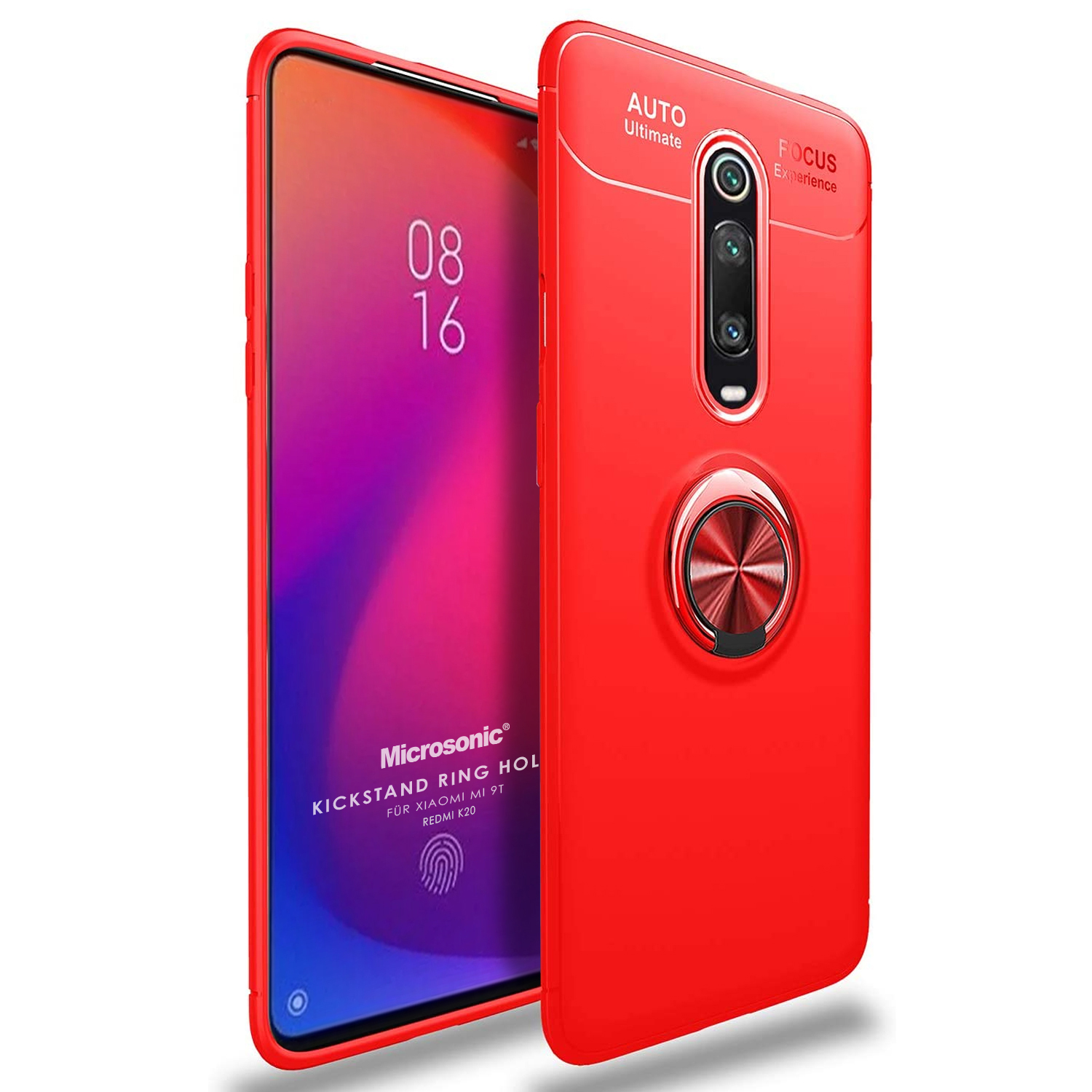 SATURCASE Custodia per Xiaomi Mi 9T / Mi 9T Pro, Ring Kickstand Hybrid