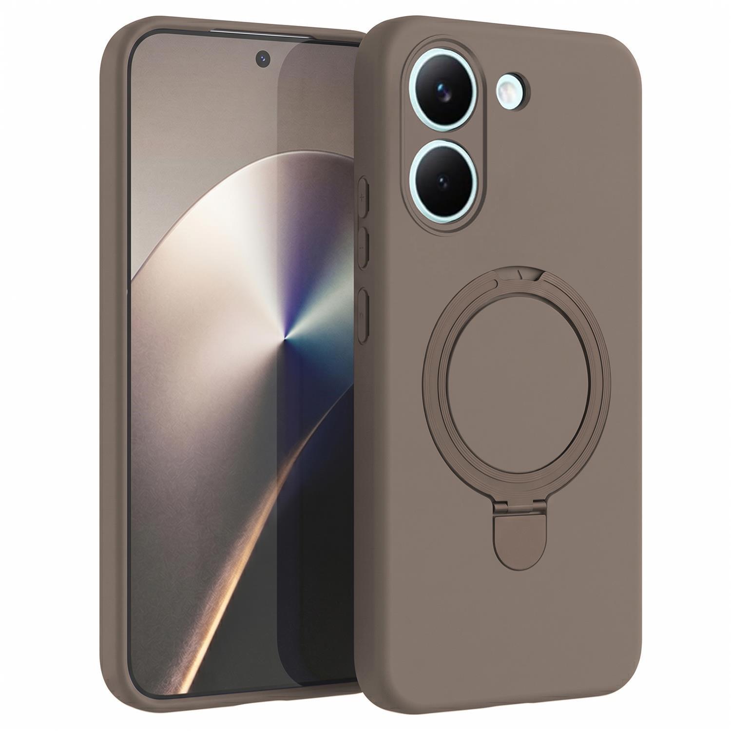 Microsonic Xiaomi Poco X8 Pro Kılıf Aura Stant MagSafe Kahverengi