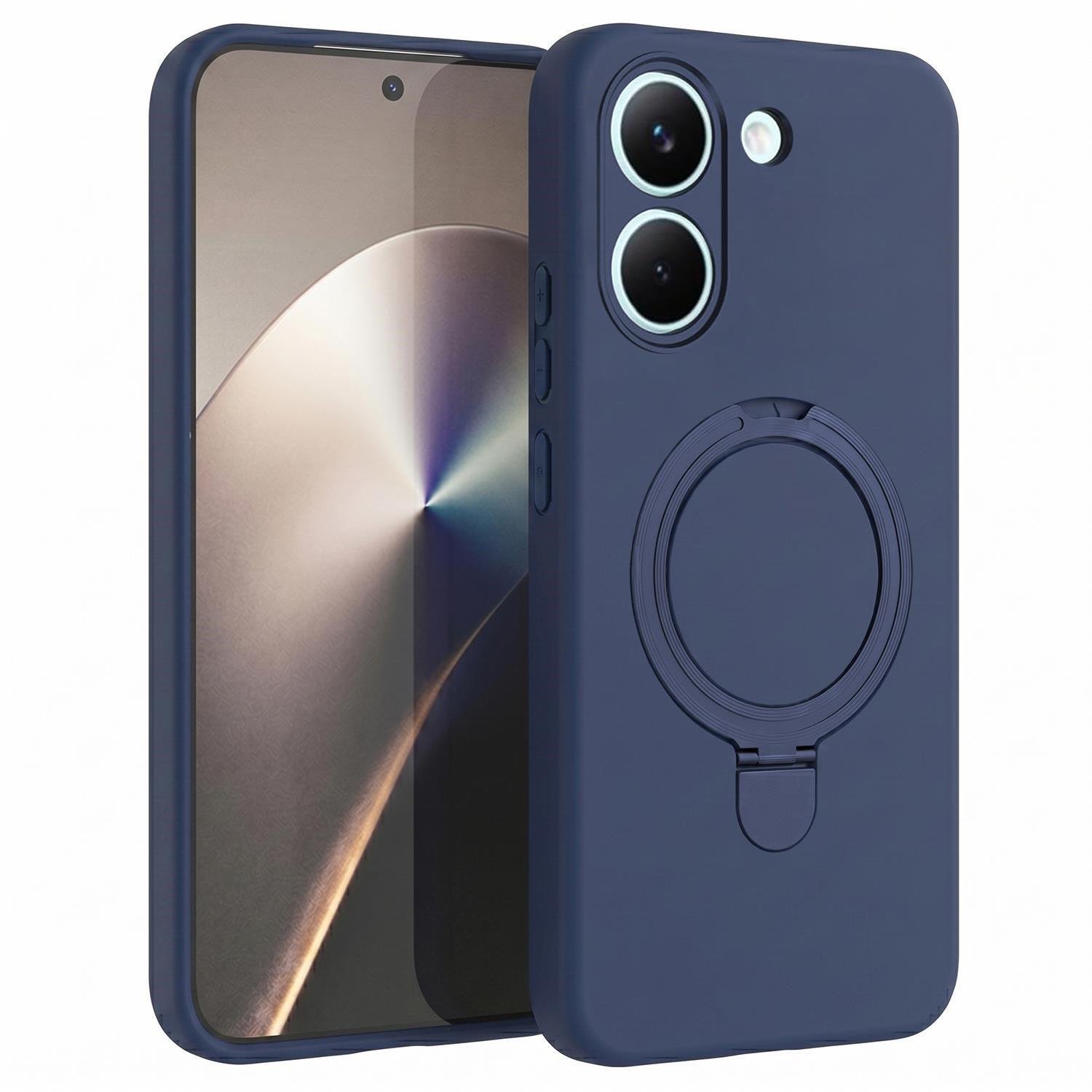 Microsonic Xiaomi Poco X8 Pro Kılıf Aura Stant MagSafe Lacivert