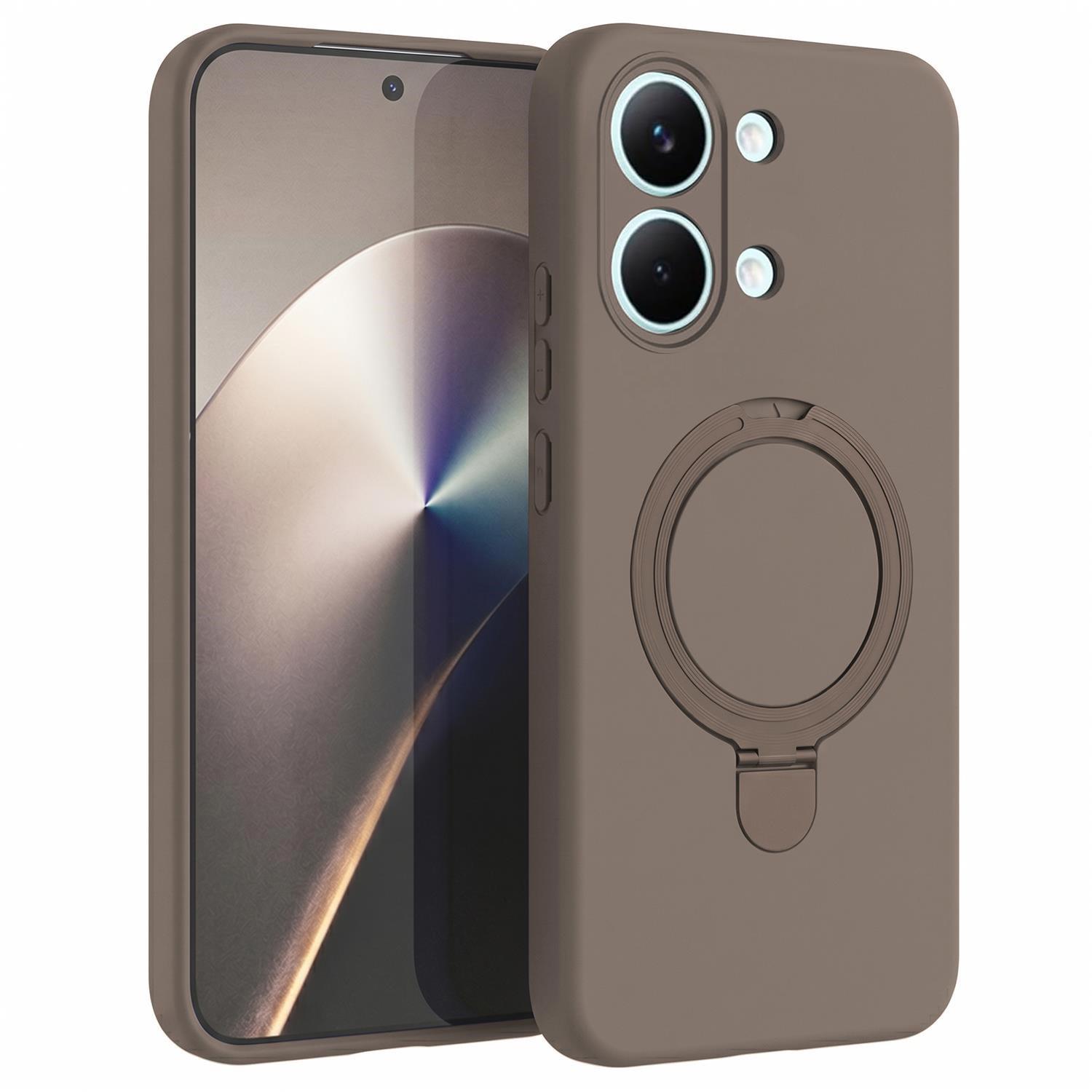 Microsonic Xiaomi Poco X8 Pro Max Kılıf Aura Stant MagSafe Kahverengi