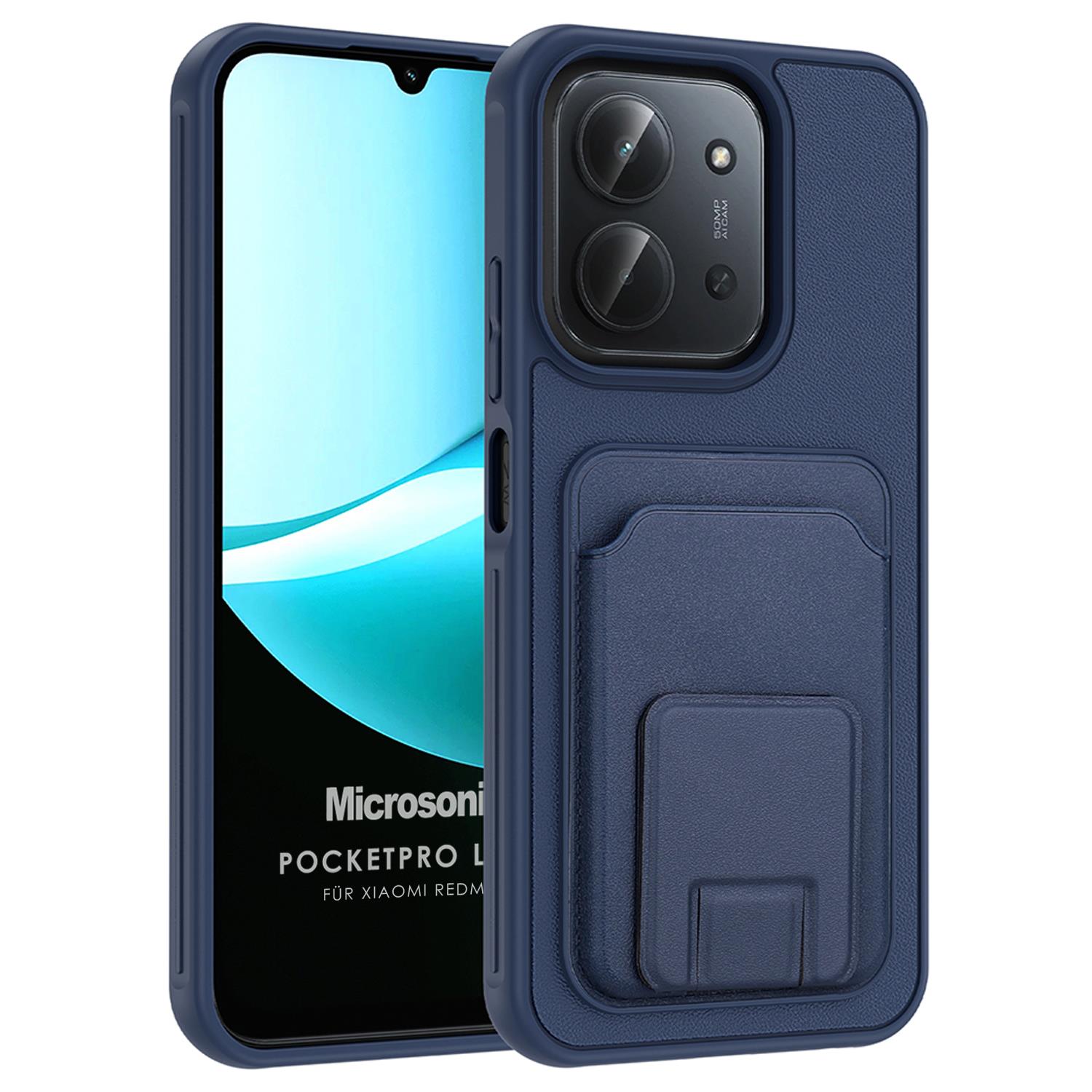 Microsonic Xiaomi Redmi 15C Kılıf PocketPro Litchi Lacivert