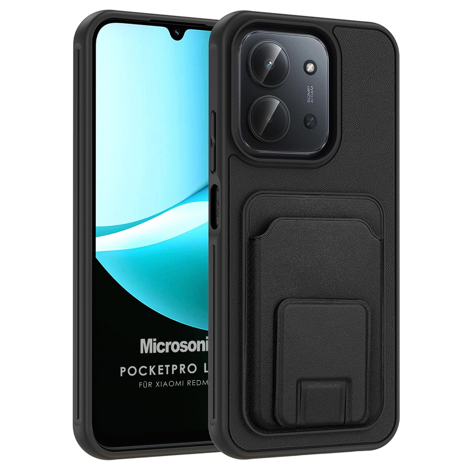 Microsonic Xiaomi Redmi 15C Kılıf PocketPro Litchi Siyah