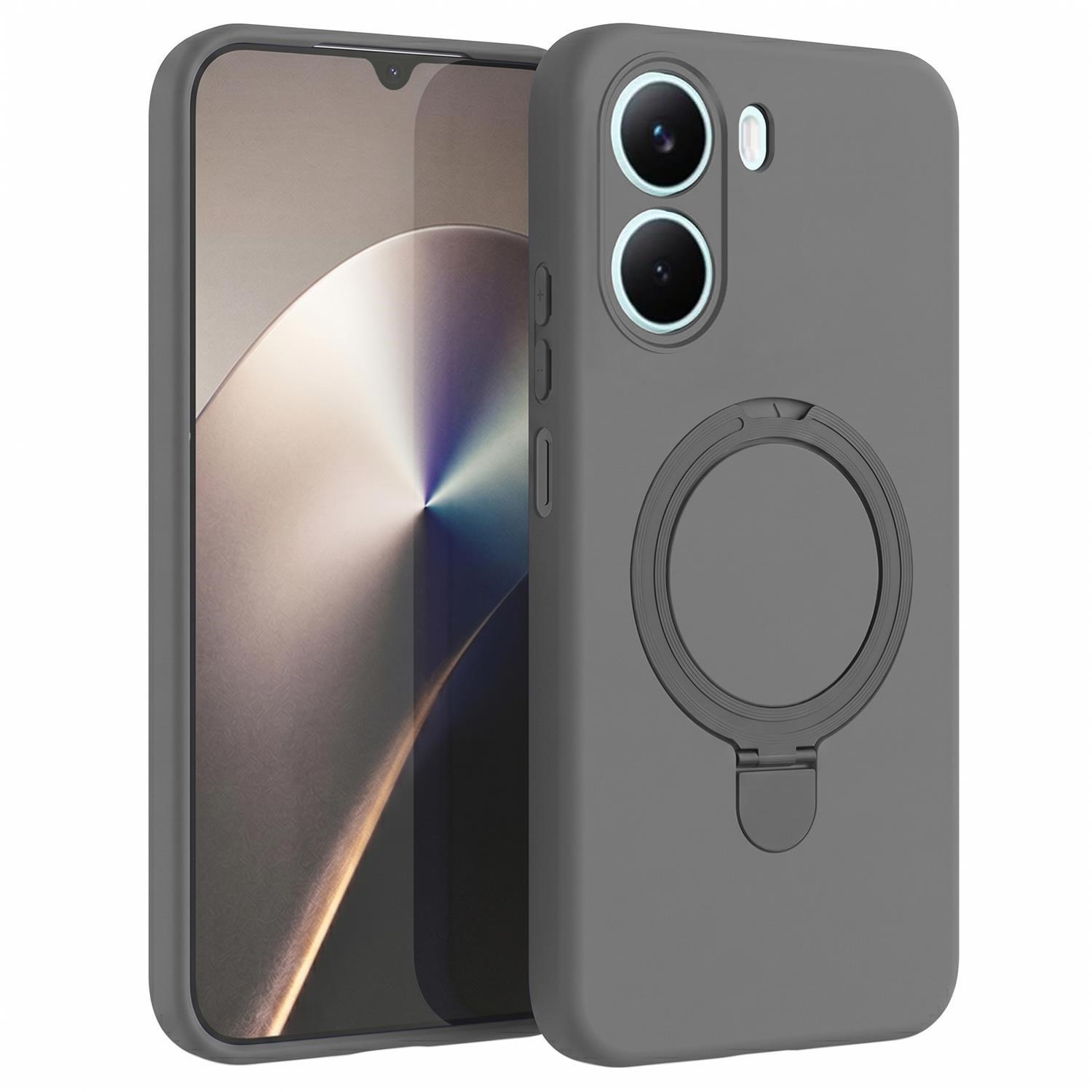 Microsonic Xiaomi Redmi A7 Pro Kılıf Aura Stant MagSafe Gri