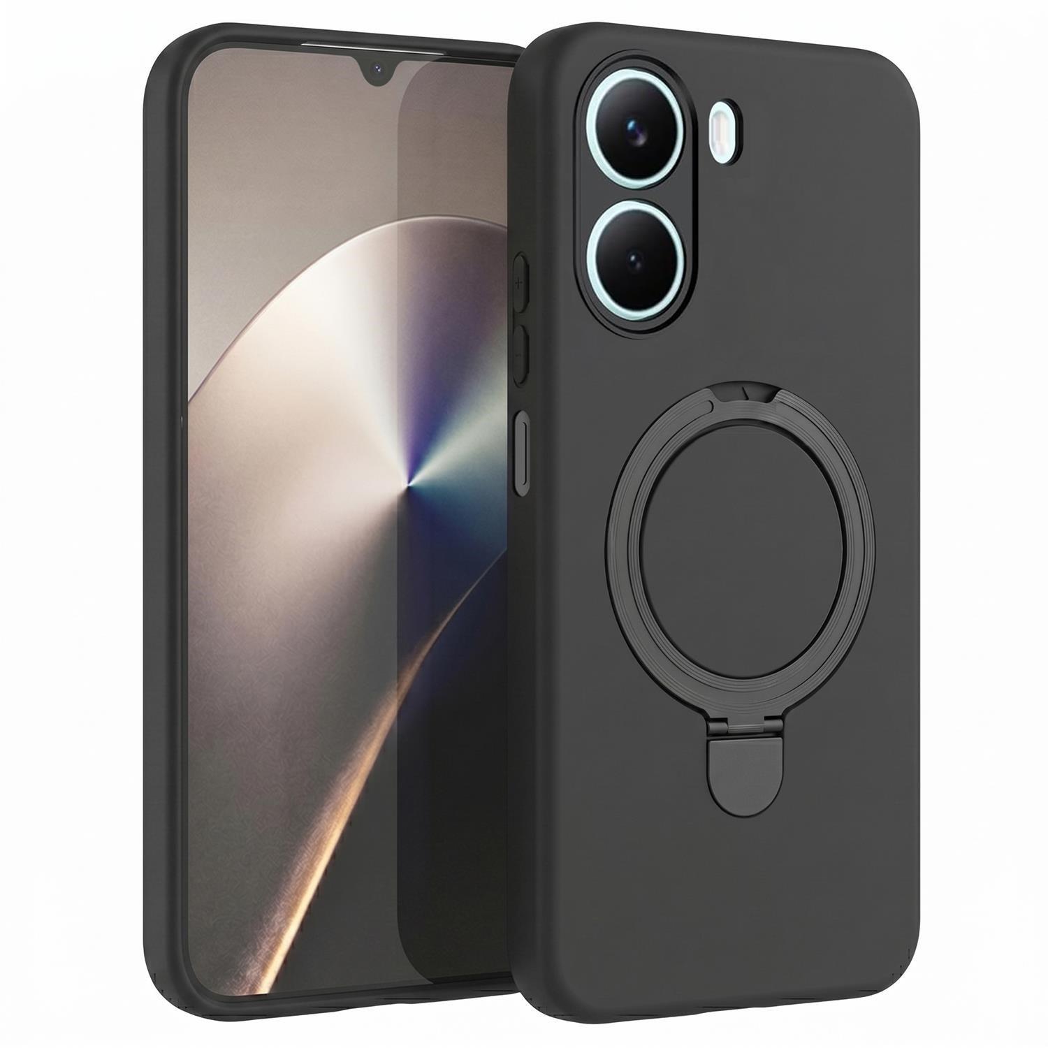 Microsonic Xiaomi Redmi A7 Pro Kılıf Aura Stant MagSafe Siyah