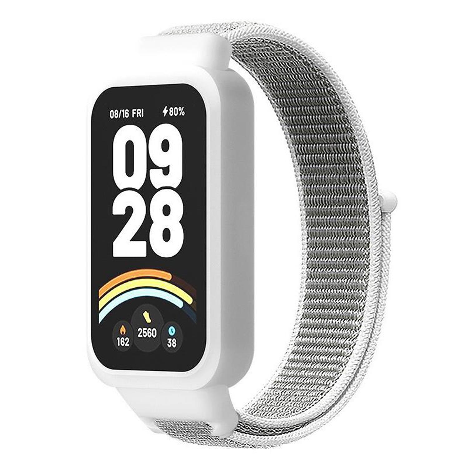 Microsonic Xiaomi Smart Band 9 Active Hasırlı Kordon Woven Sport Loop Beyaz