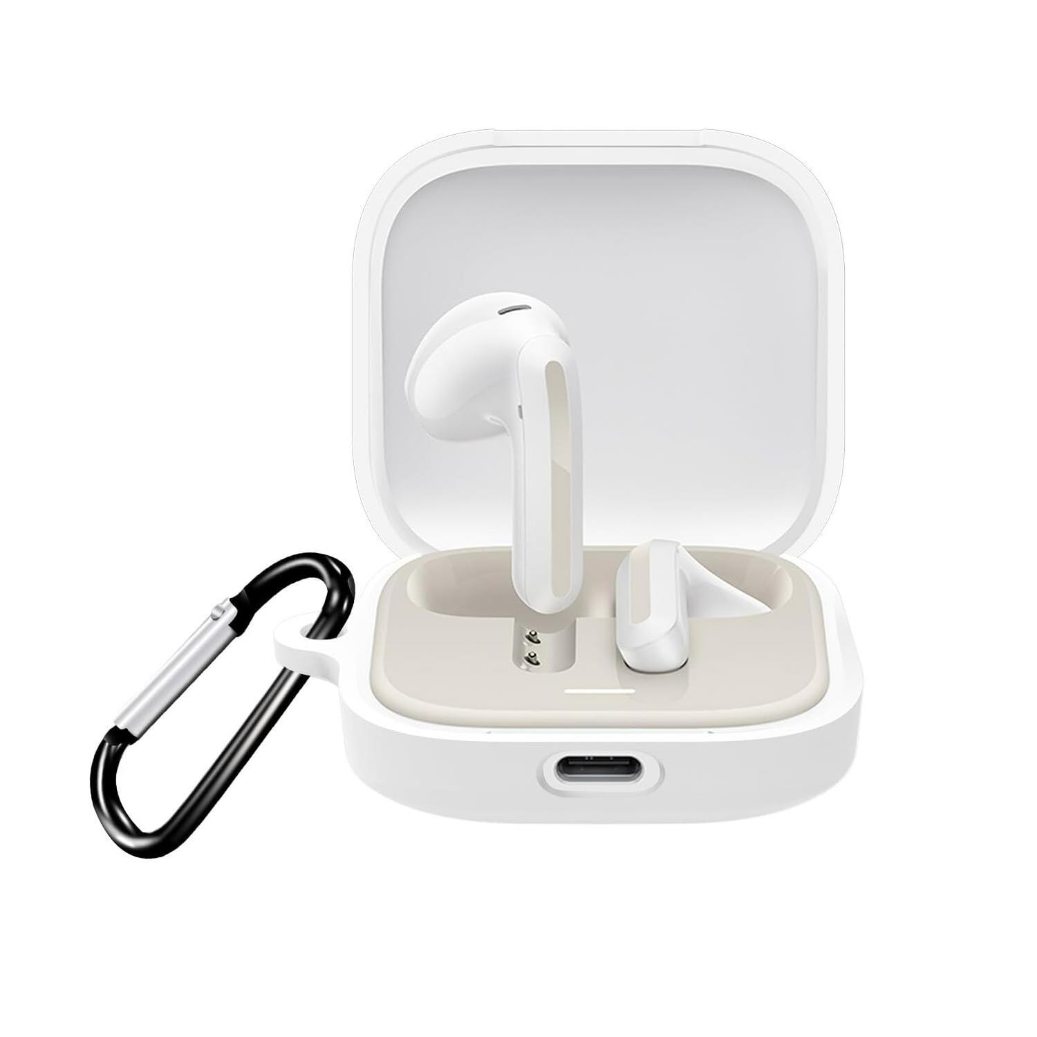 Microsonic Xiaomi Redmi Buds 6 Kılıf Askılı Mat Silikon Beyaz