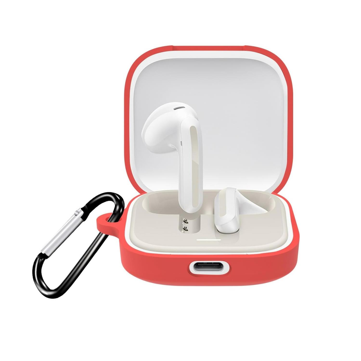 Microsonic Xiaomi Redmi Buds 6 Kılıf Askılı Mat Silikon Kırmızı