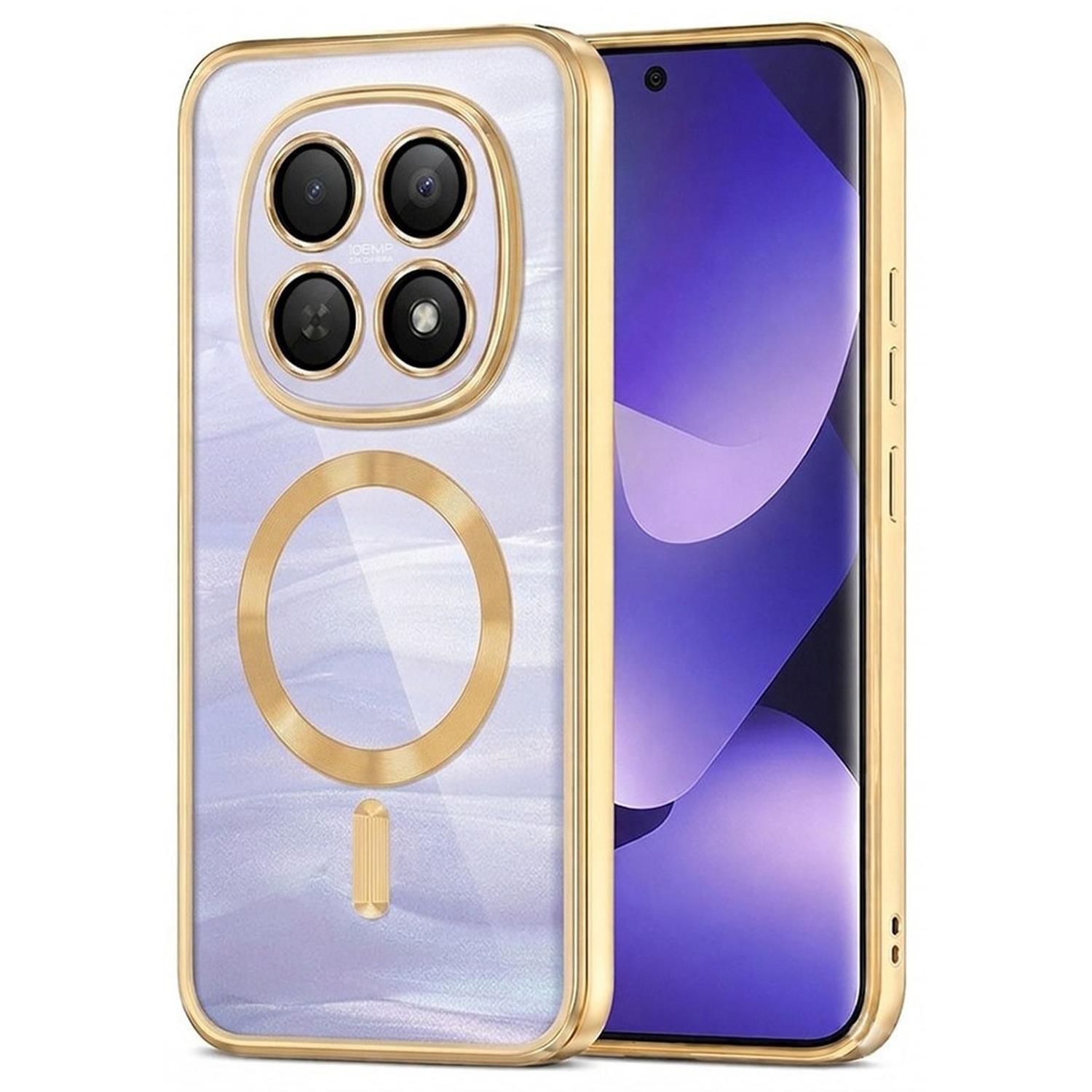 Microsonic Xiaomi Poco M8 Pro Kılıf MagSafe Luxury Electroplate Gold