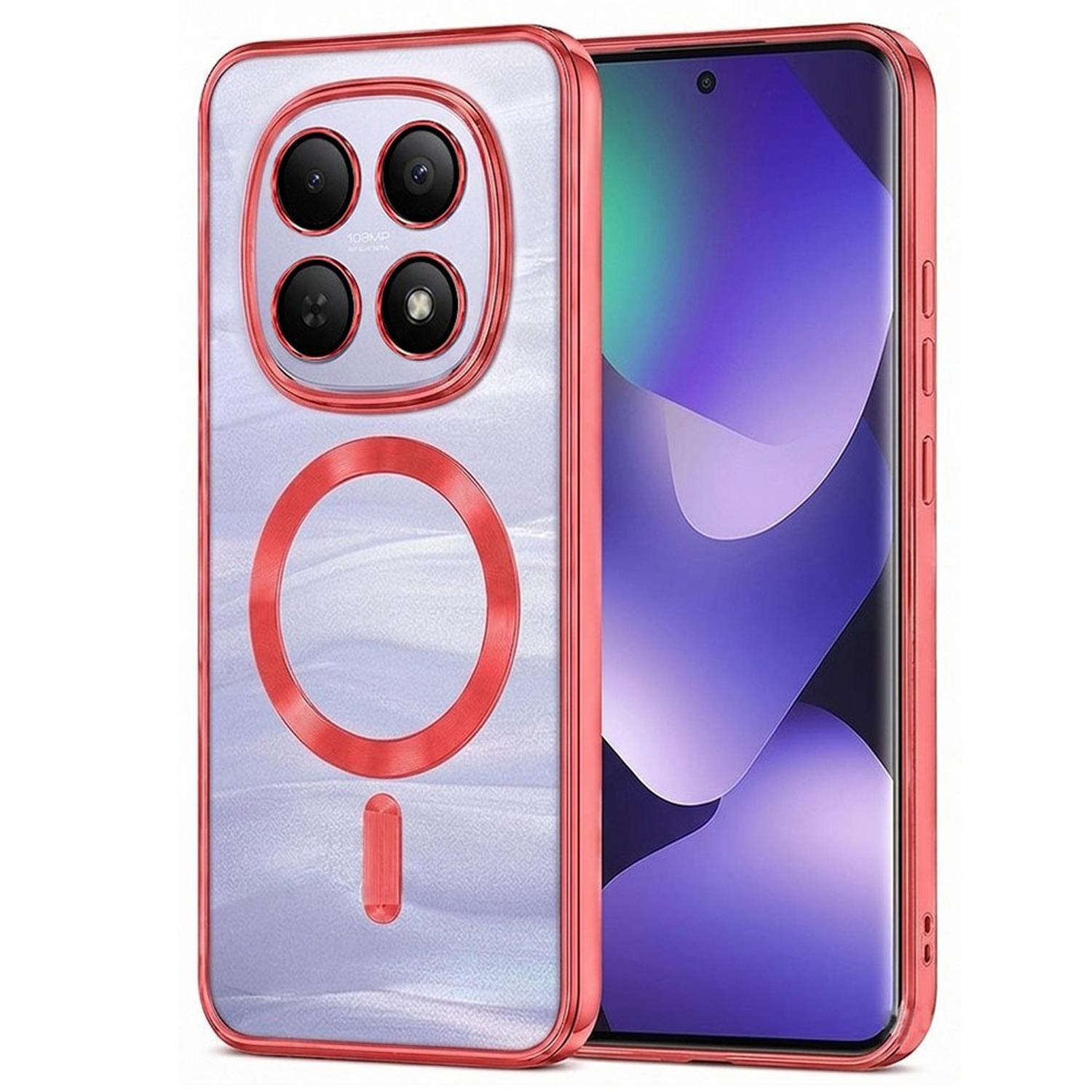 Microsonic Xiaomi Poco M8 Pro Kılıf MagSafe Luxury Electroplate Kırmızı