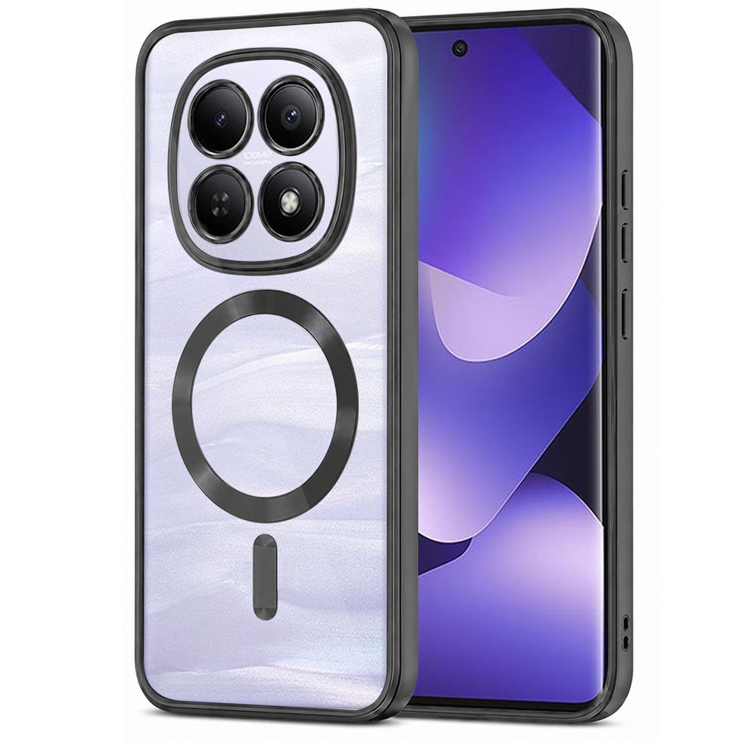 Microsonic Xiaomi Poco M8 Pro Kılıf MagSafe Luxury Electroplate Siyah
