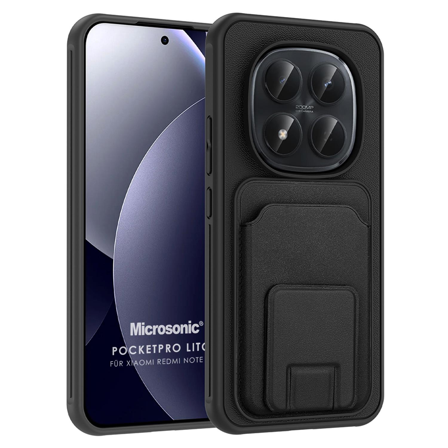 Microsonic Xiaomi Redmi Note 15 Pro Plus 5G Kılıf PocketPro Litchi Siyah