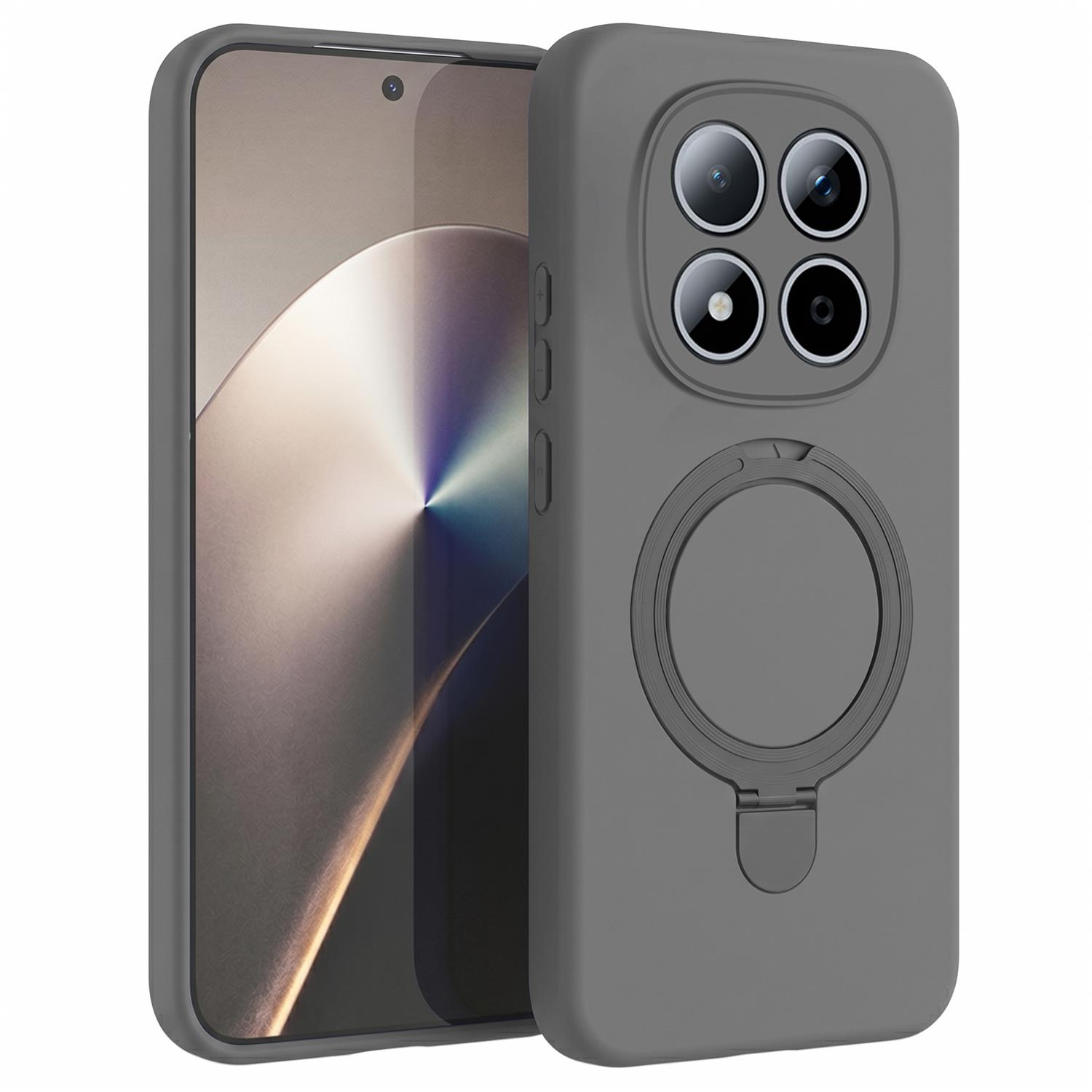 Microsonic Xiaomi Poco M8 Pro Kılıf Aura Stant MagSafe Gri