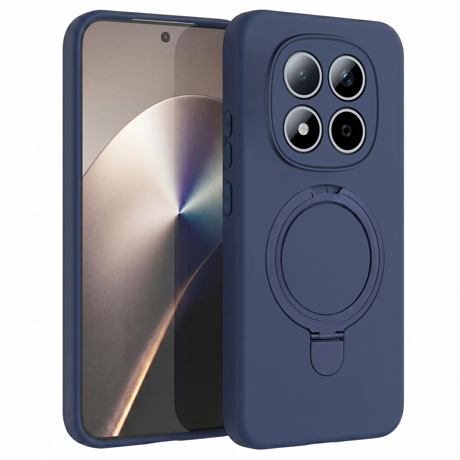 Microsonic Xiaomi Poco M8 Pro Kılıf Aura Stant MagSafe Lacivert