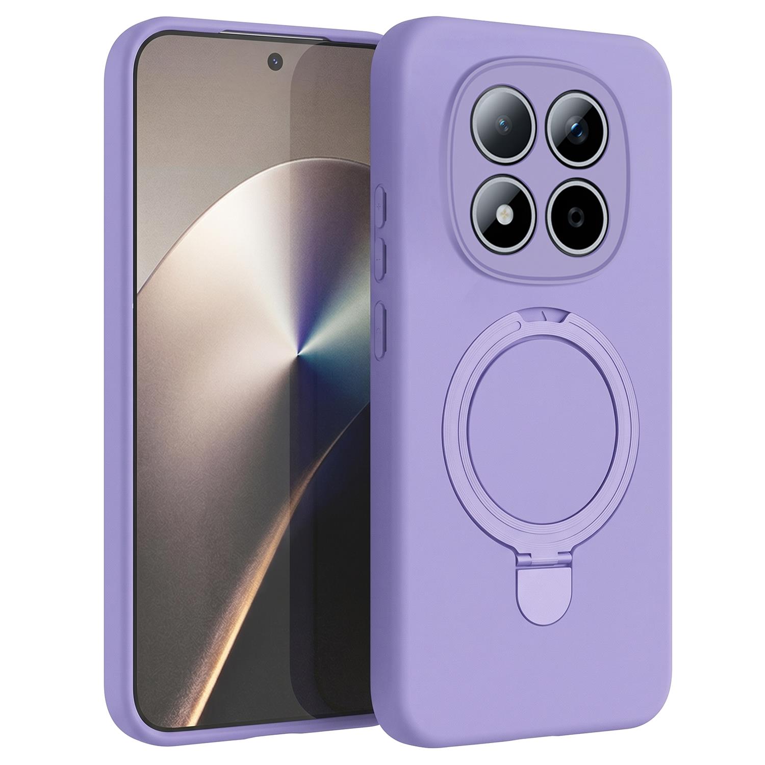 Microsonic Xiaomi Poco M8 Pro Kılıf Aura Stant MagSafe Lila