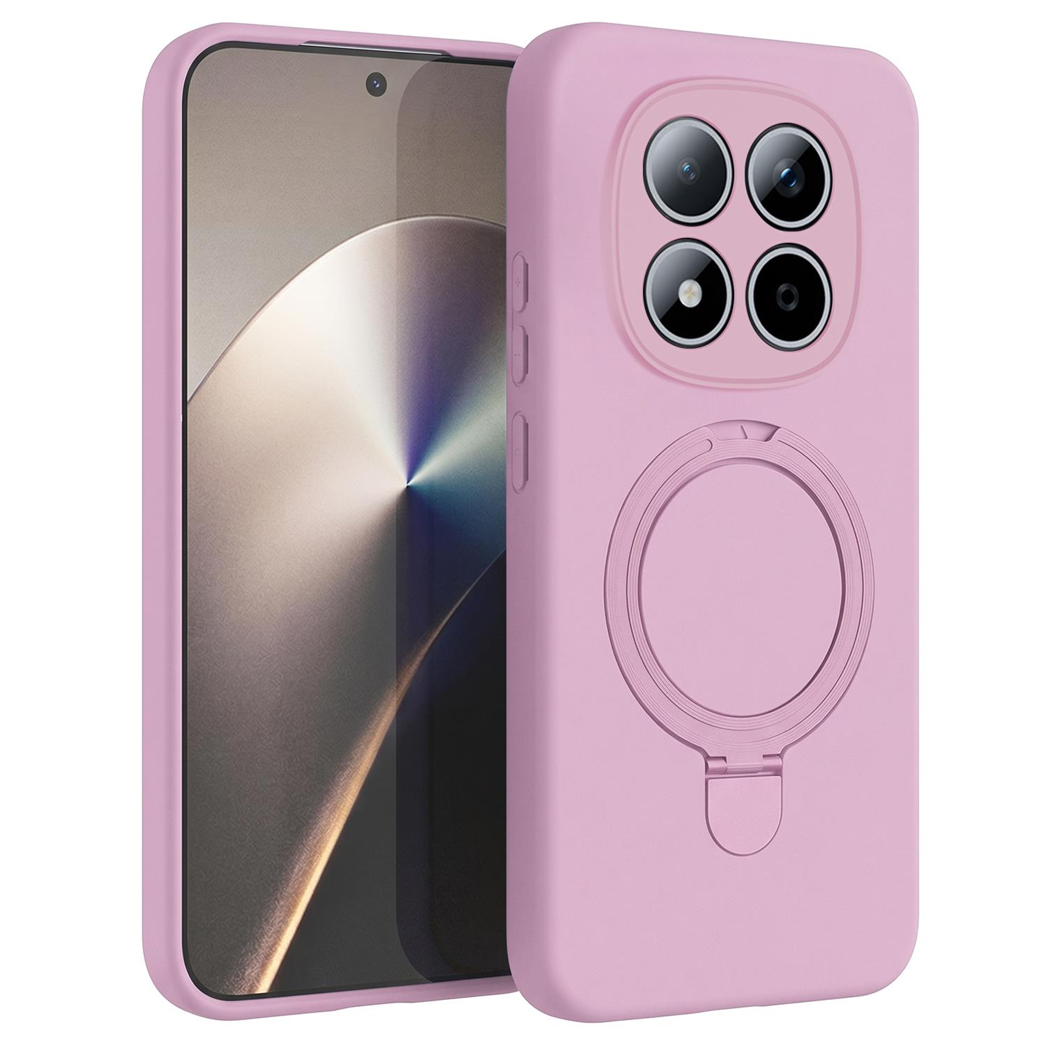 Microsonic Xiaomi Poco M8 Pro Kılıf Aura Stant MagSafe Pembe