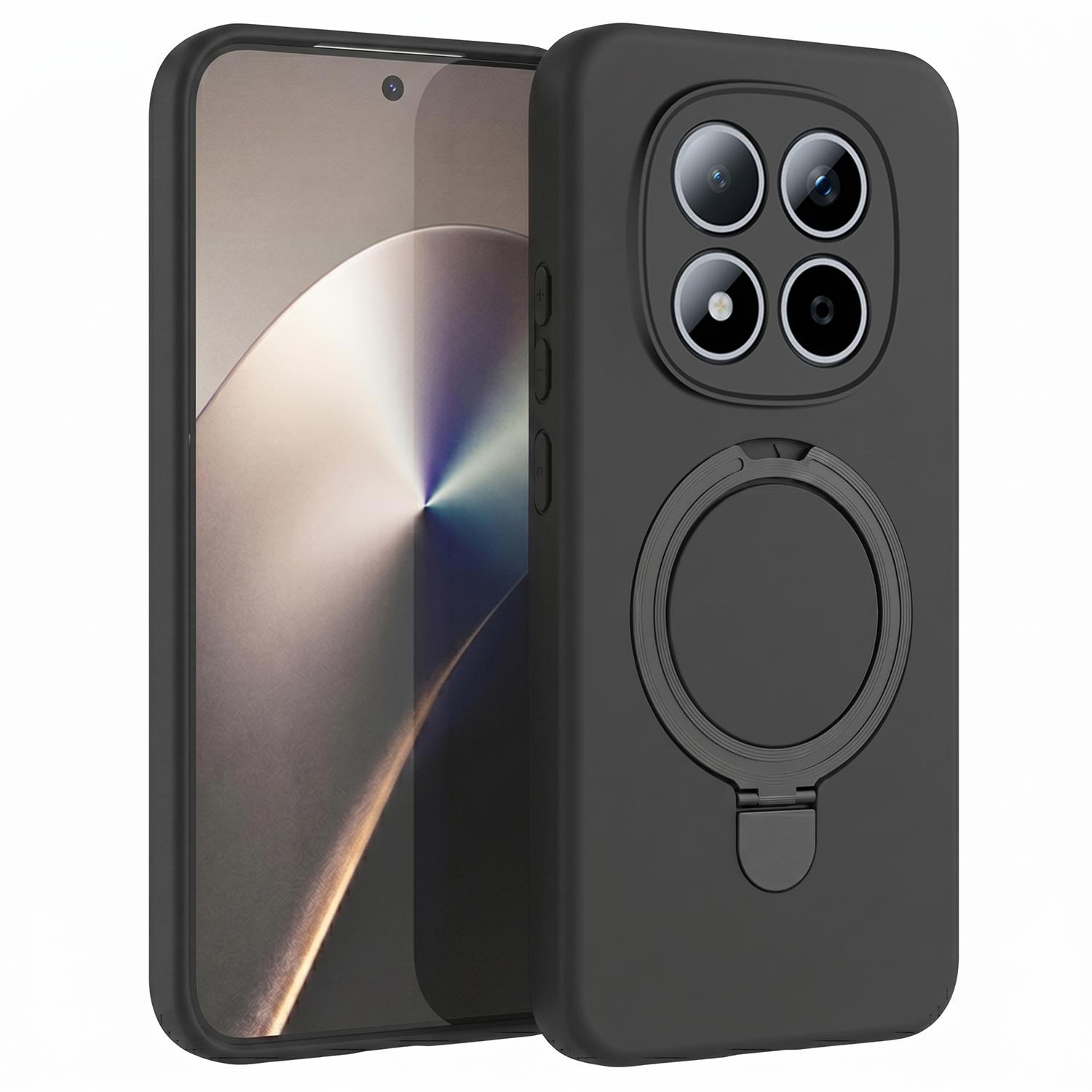 Microsonic Xiaomi Poco M8 Pro Kılıf Aura Stant MagSafe Siyah