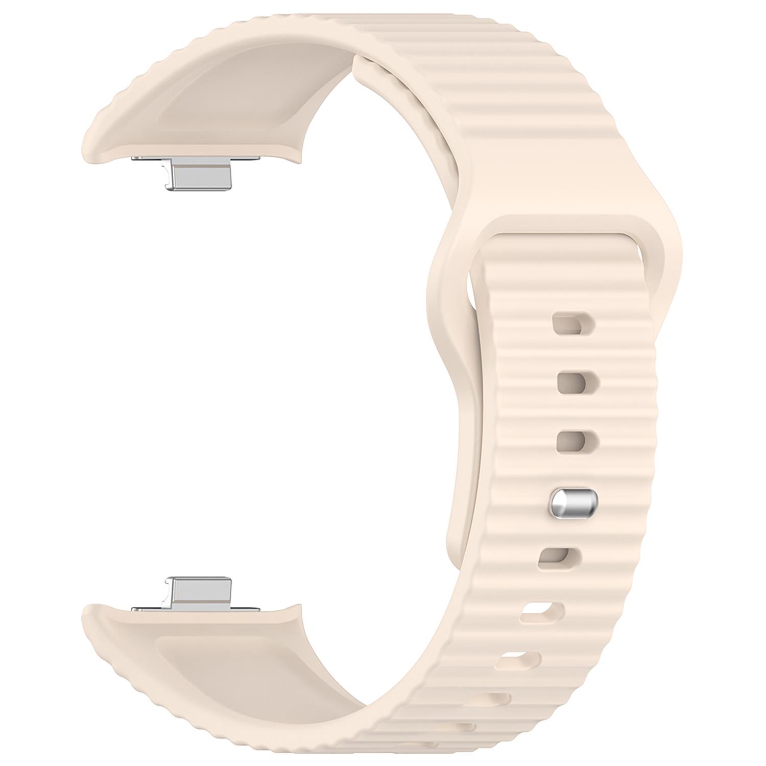 Microsonic Xiaomi Redmi Watch 4 Kordon Wave Design Silicone Band Bej