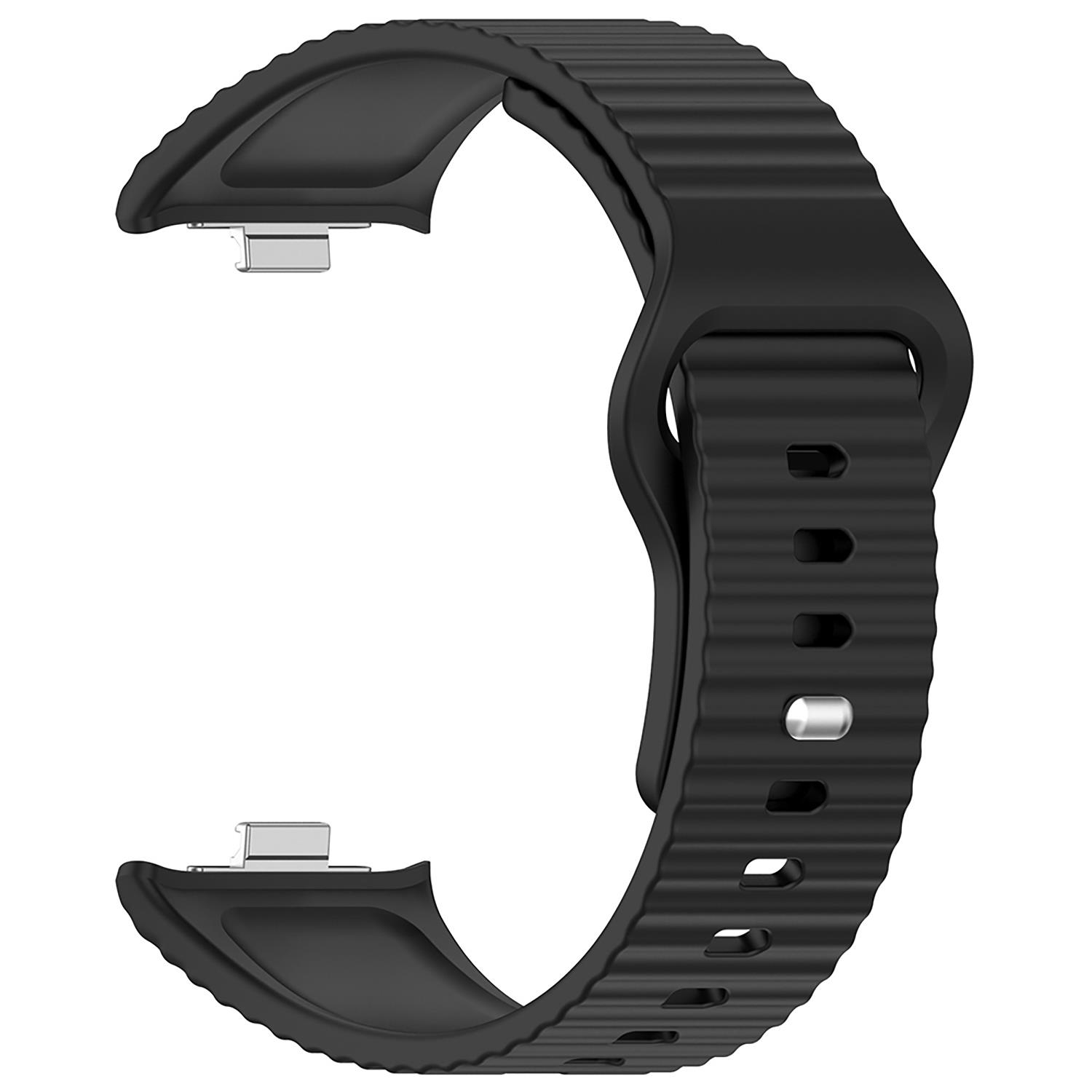 Microsonic Xiaomi Redmi Watch 4 Kordon Wave Design Silicone Band Siyah