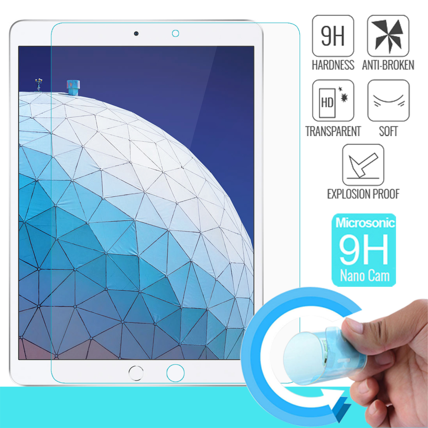 Microsonic Apple iPad Air 3 10 5 2019 A2152-A2123-A2153-A2154 Nano Cam Ekran koruyucu