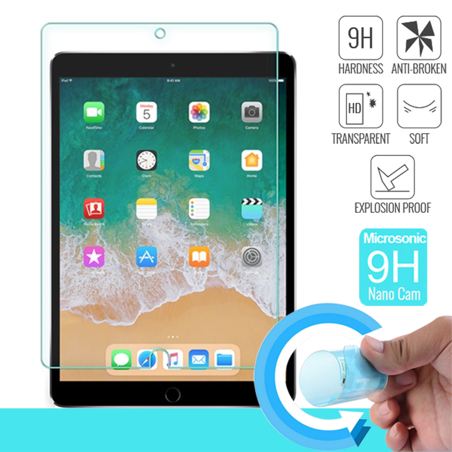 Microsonic Apple iPad Pro 12 9 Nano Cam Ekran koruyucu Kırılmaz film