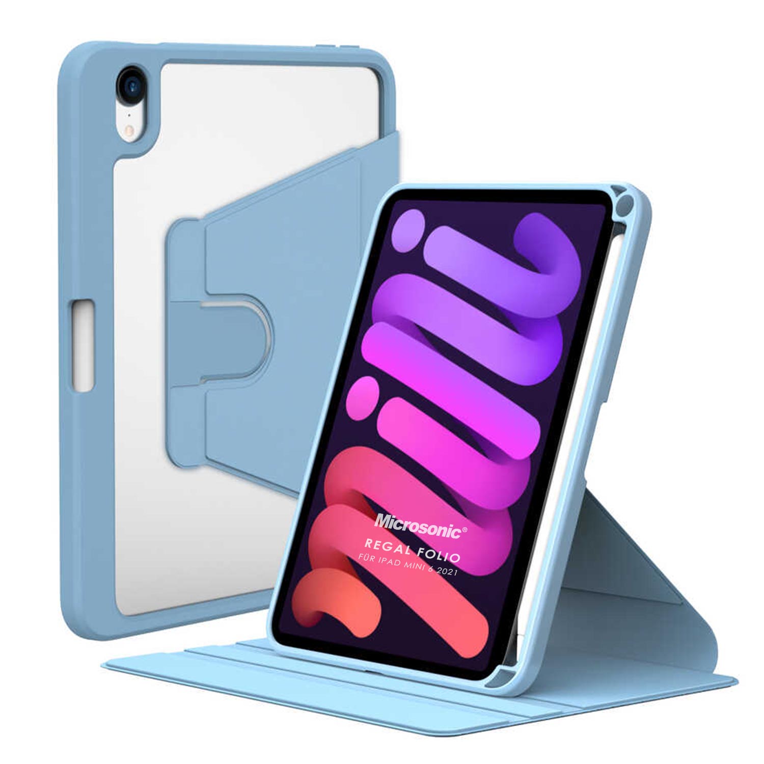 Microsonic Apple iPad Mini 7 Kılıf A2993-A2995 Regal Folio Mavi