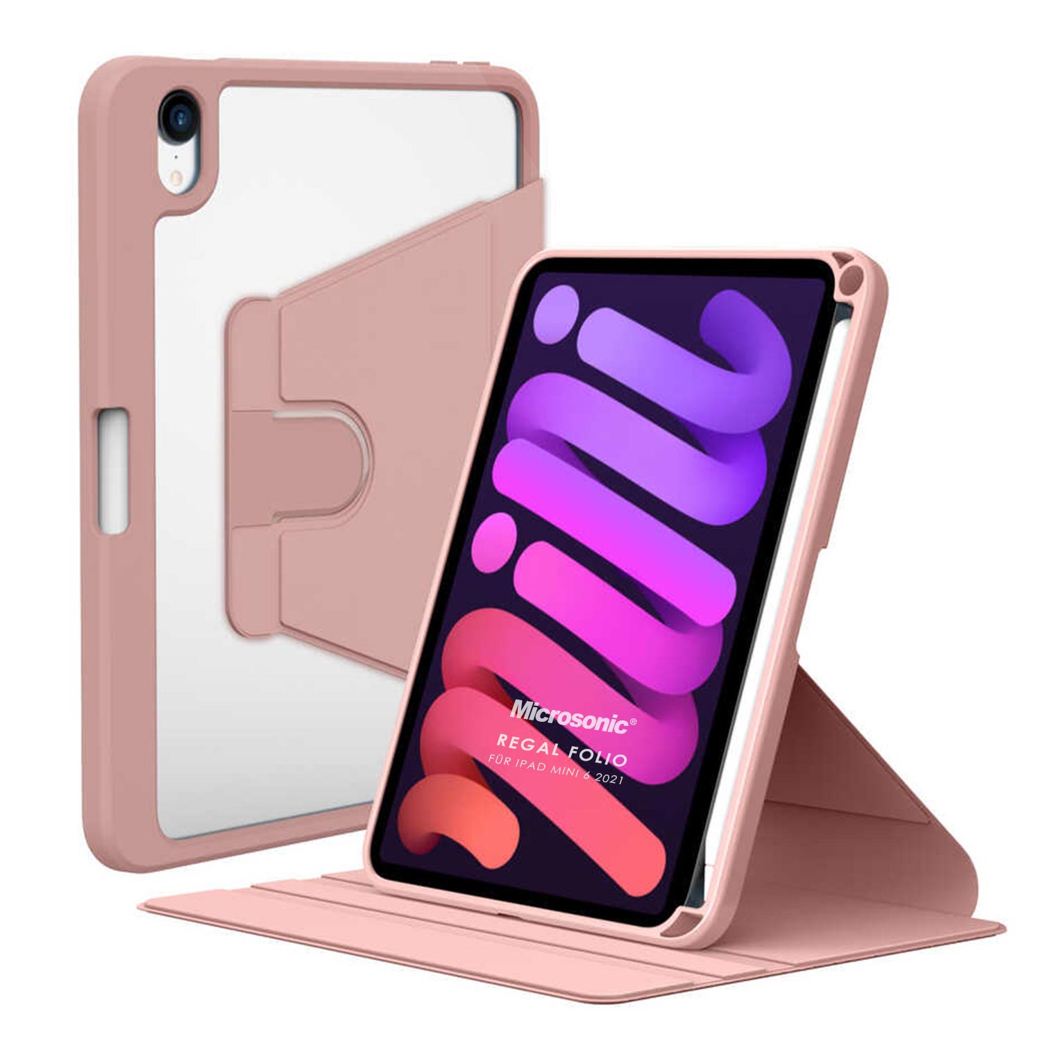 Microsonic Apple iPad Mini 7 Kılıf A2993-A2995 Regal Folio Pembe