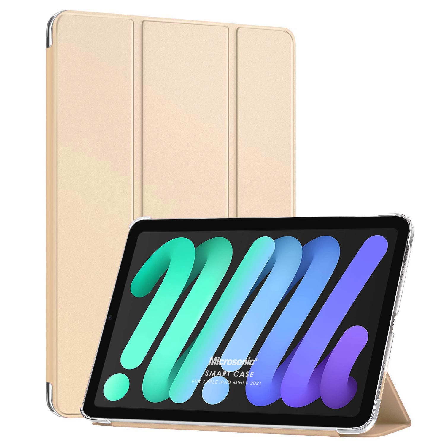 Microsonic Apple iPad Mini 7 Kılıf A2993-A2995 Slim Translucent Back Smart Cover Gold