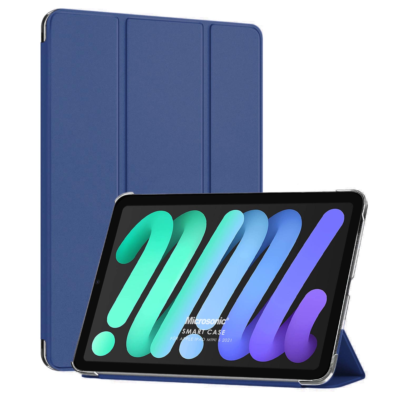 Microsonic Apple iPad Mini 7 Kılıf A2993-A2995 Slim Translucent Back Smart Cover Lacivert