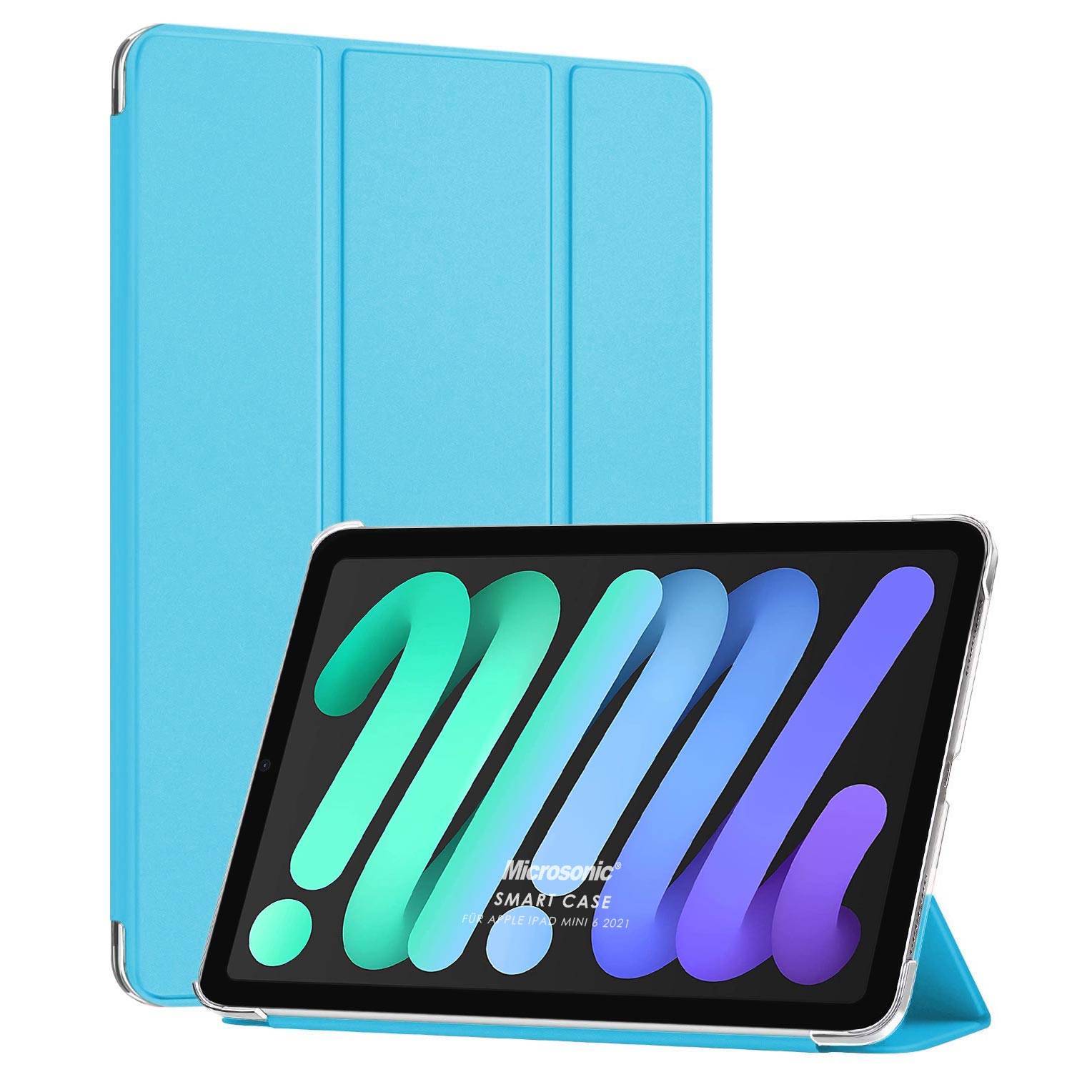Microsonic Apple iPad Mini 6 2021 A2567-A2568-A2569 Smart Case ve arka Kılıf Mavi