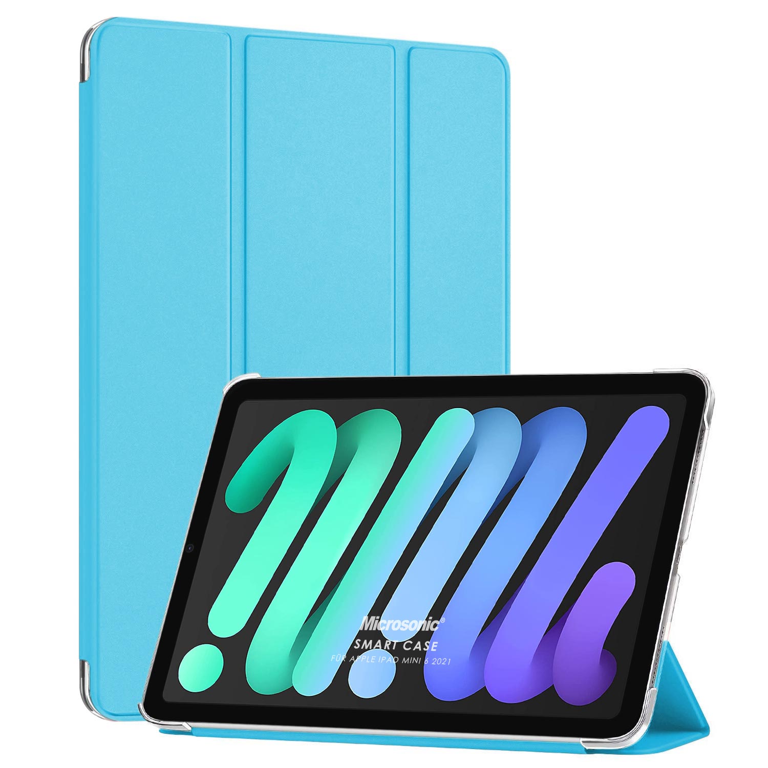 Microsonic Apple iPad Mini 7 Kılıf A2993-A2995 Slim Translucent Back Smart Cover Mavi