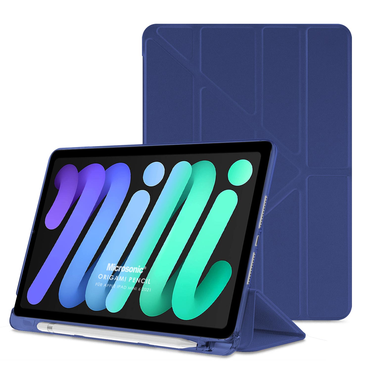 Microsonic Apple iPad Mini 7 Kılıf A2993-A2995 Origami Pencil Lacivert