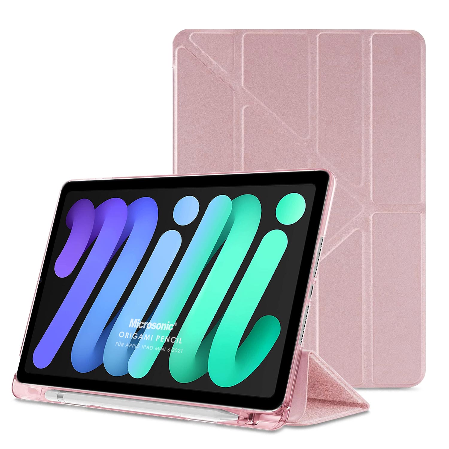 Microsonic Apple iPad Mini 7 Kılıf A2993-A2995 Origami Pencil Rose Gold