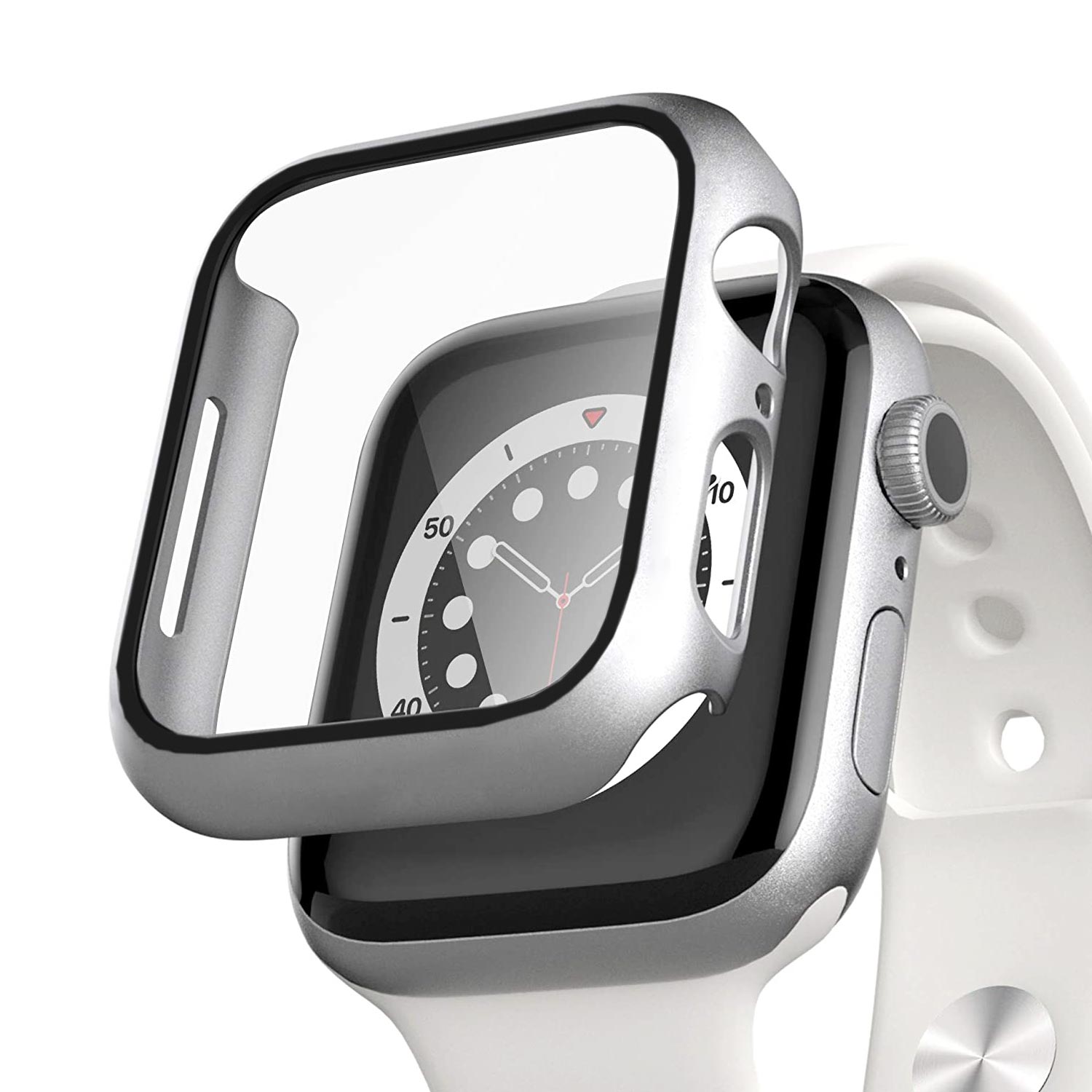 Microsonic Apple Watch Series 9 41mm Kılıf Matte Premium Slim WatchBand Gümüş