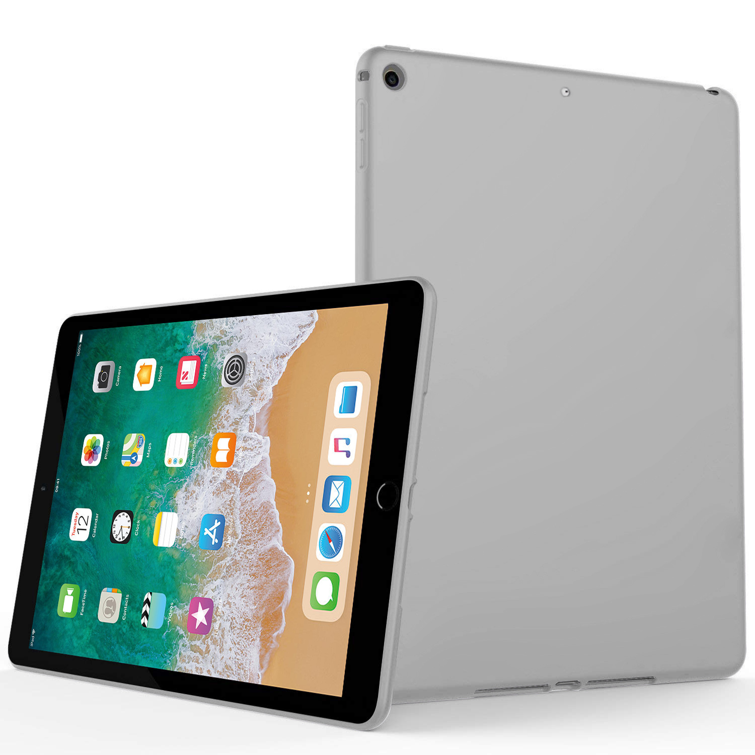 Microsonic Matte Silicone Apple iPad iPad 9 7 2018 A1893-A1954 Kılıf Gri
