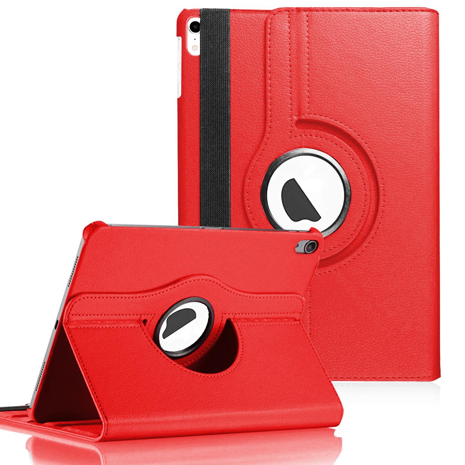 Microsonic Apple iPad Mini 6 2021 A2567-A2568-A2569 Kılıf 360 Dönerli Stand Deri Kırmızı