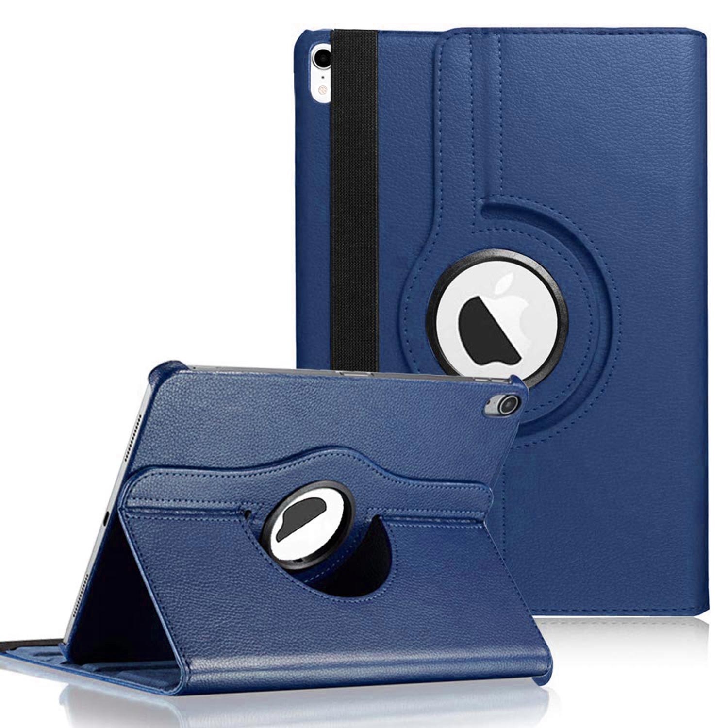 Microsonic Apple iPad Mini 7 Kılıf A2993-A2995 360 Rotating Stand Deri Lacivert