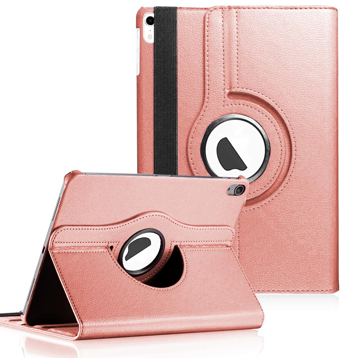 Microsonic Apple iPad Mini 7 Kılıf A2993-A2995 360 Rotating Stand Deri Rose Gold