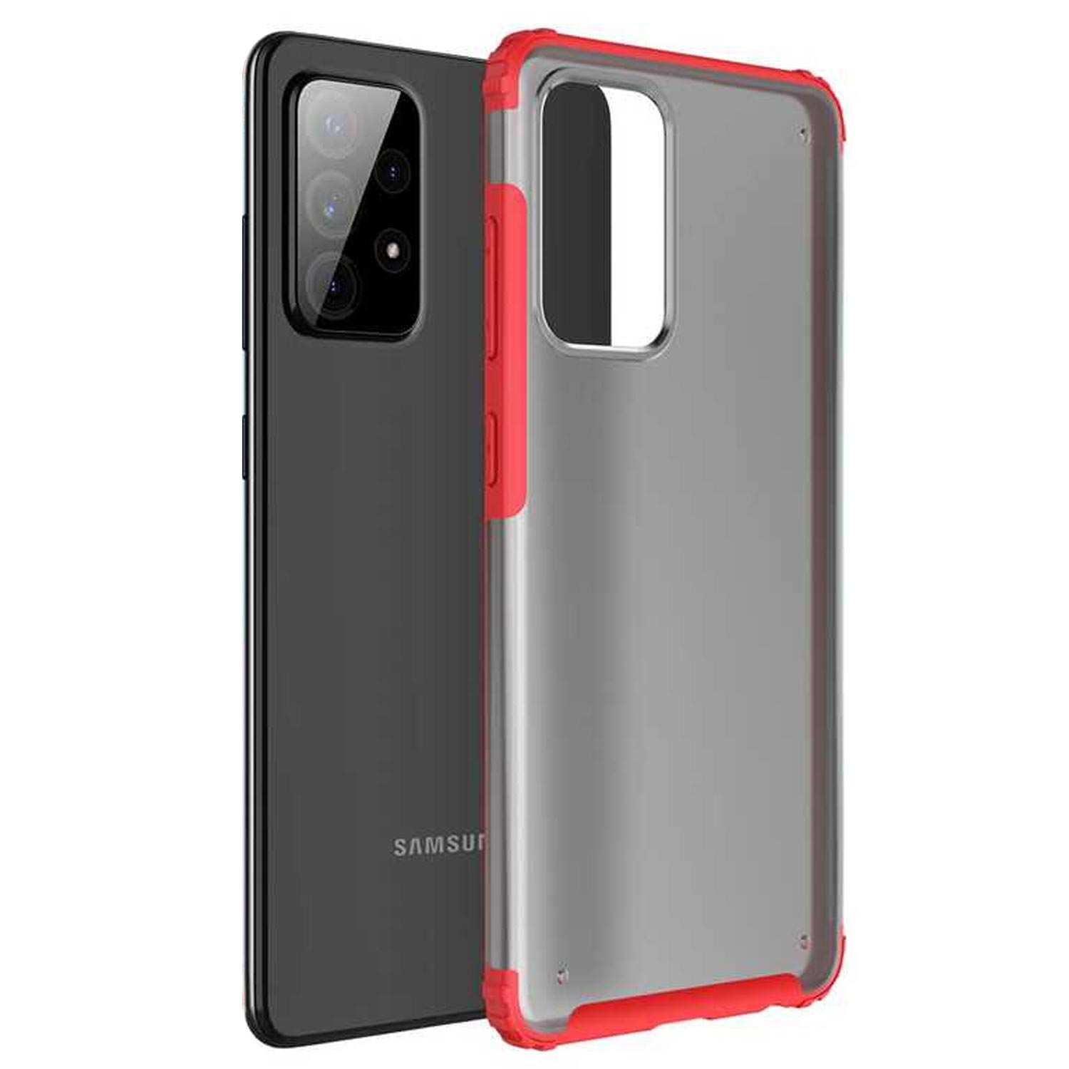 Microsonic Samsung Galaxy A52s Kılıf Frosted Frame Kırmızı